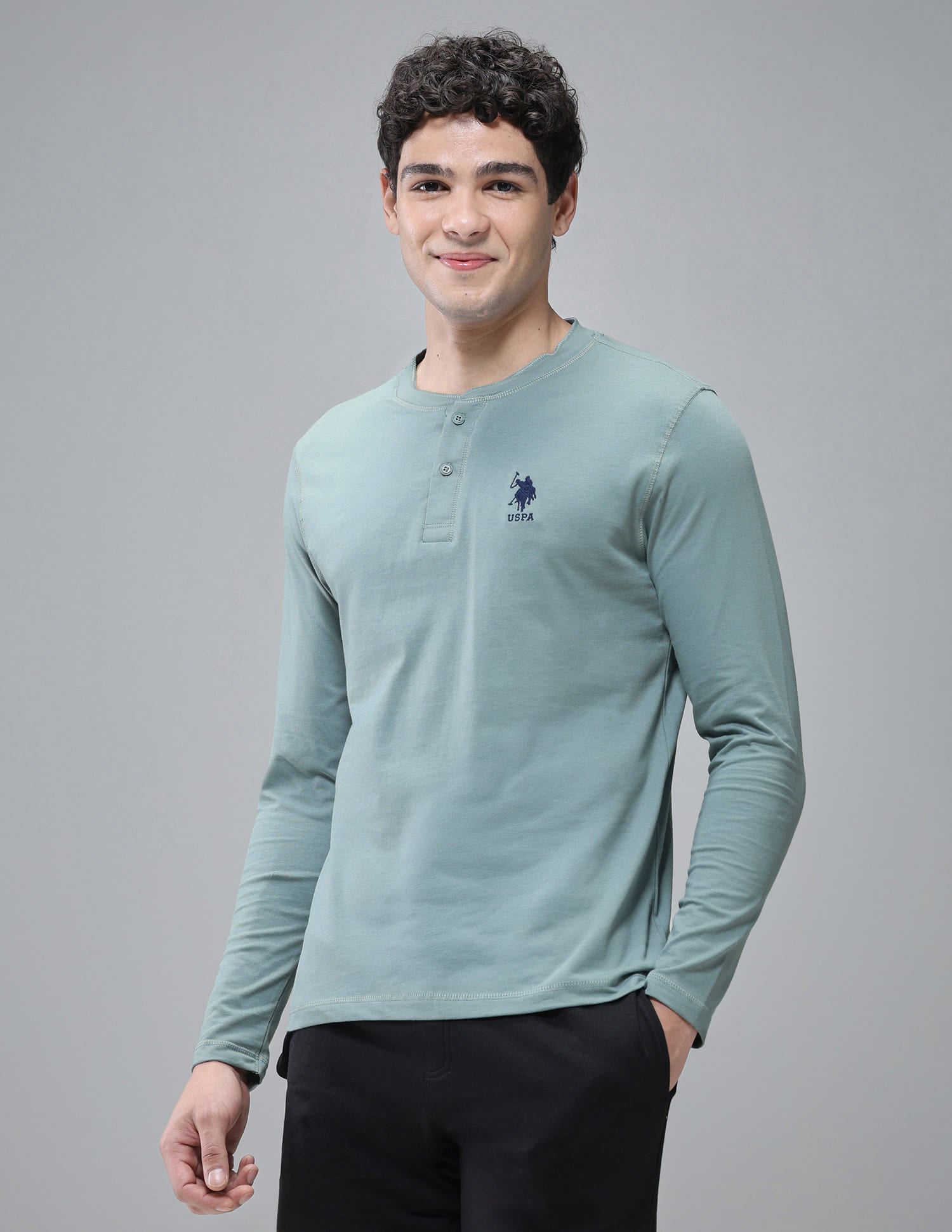 Henley Neck Solid I694 Lounge T-Shirt - Pack Of 1