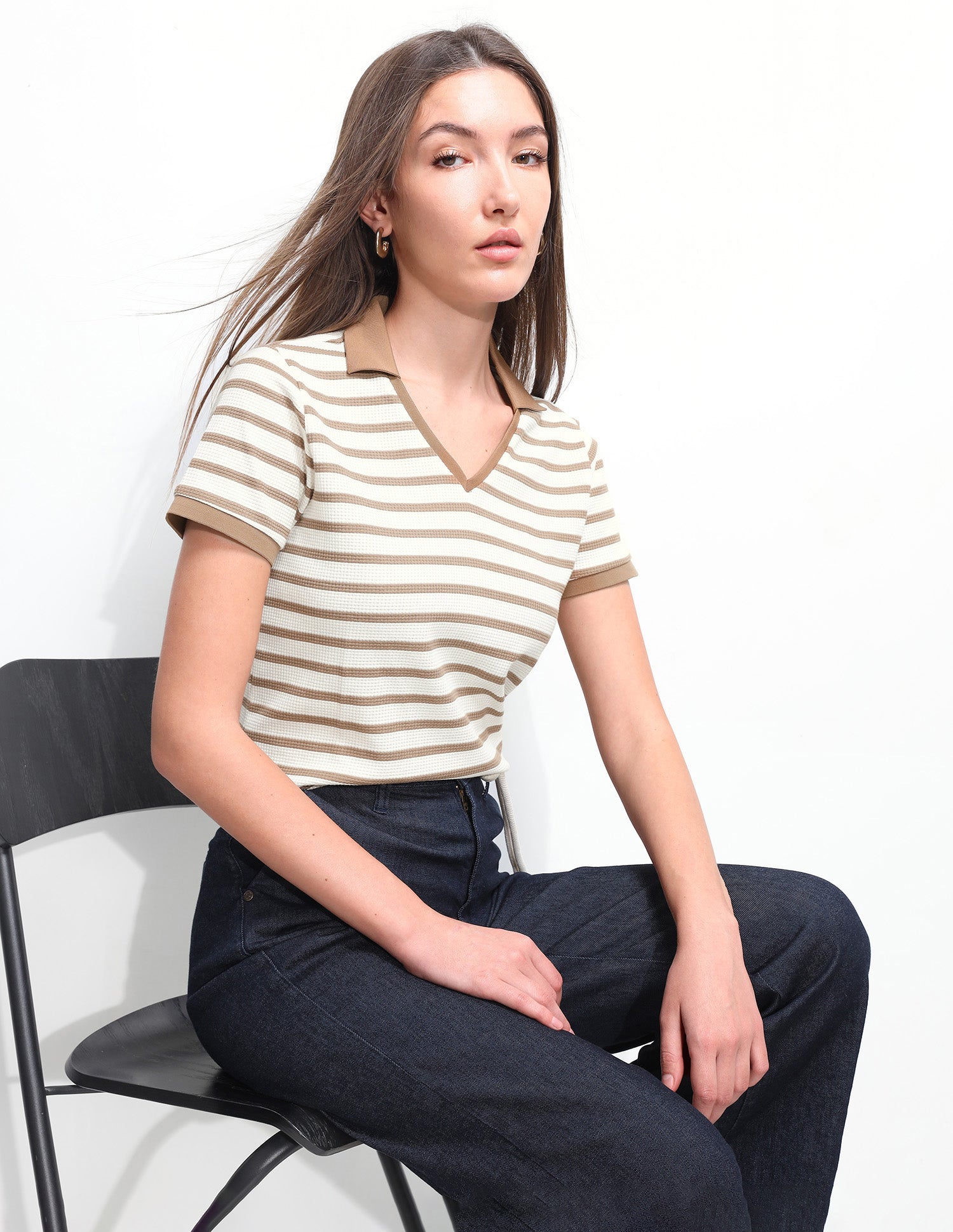 Horizontal Striped Regular Fit Polo Shirt