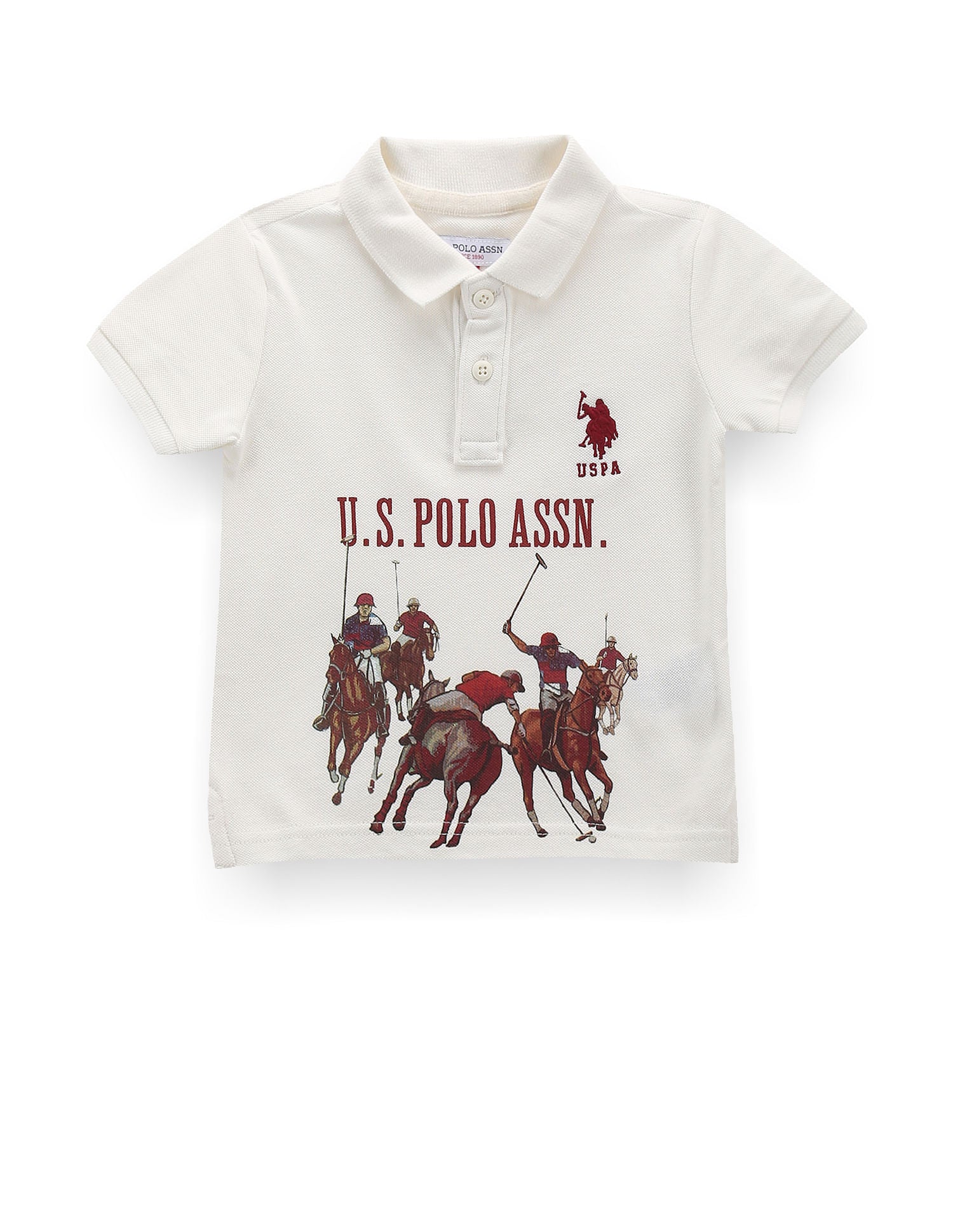 Boys Brand Print Polo Shirt