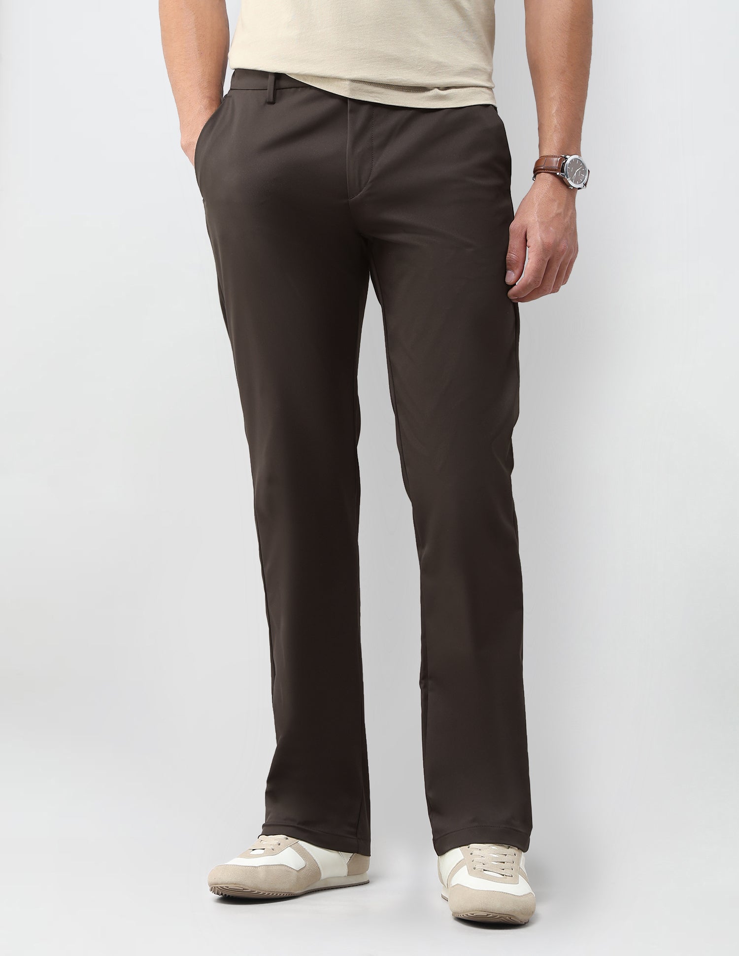 Mid Rise Riley Straight Fit Trousers Choco - U.S. Polo Assn. India | Large