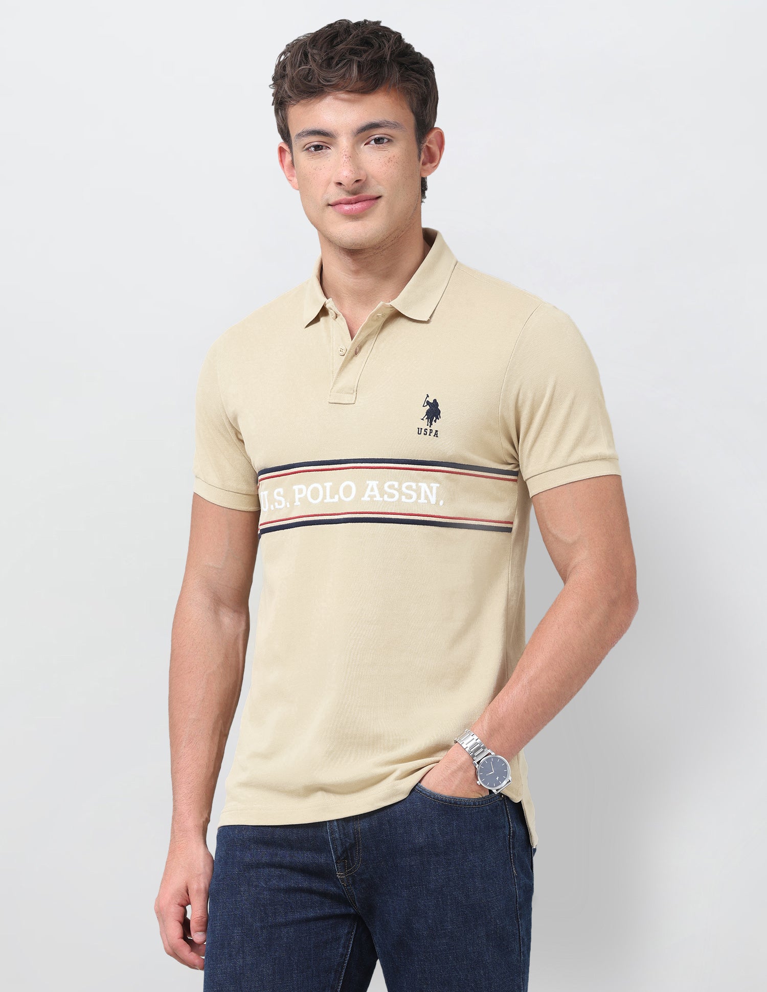 Brand Embroidered Regular Fit Polo Shirt