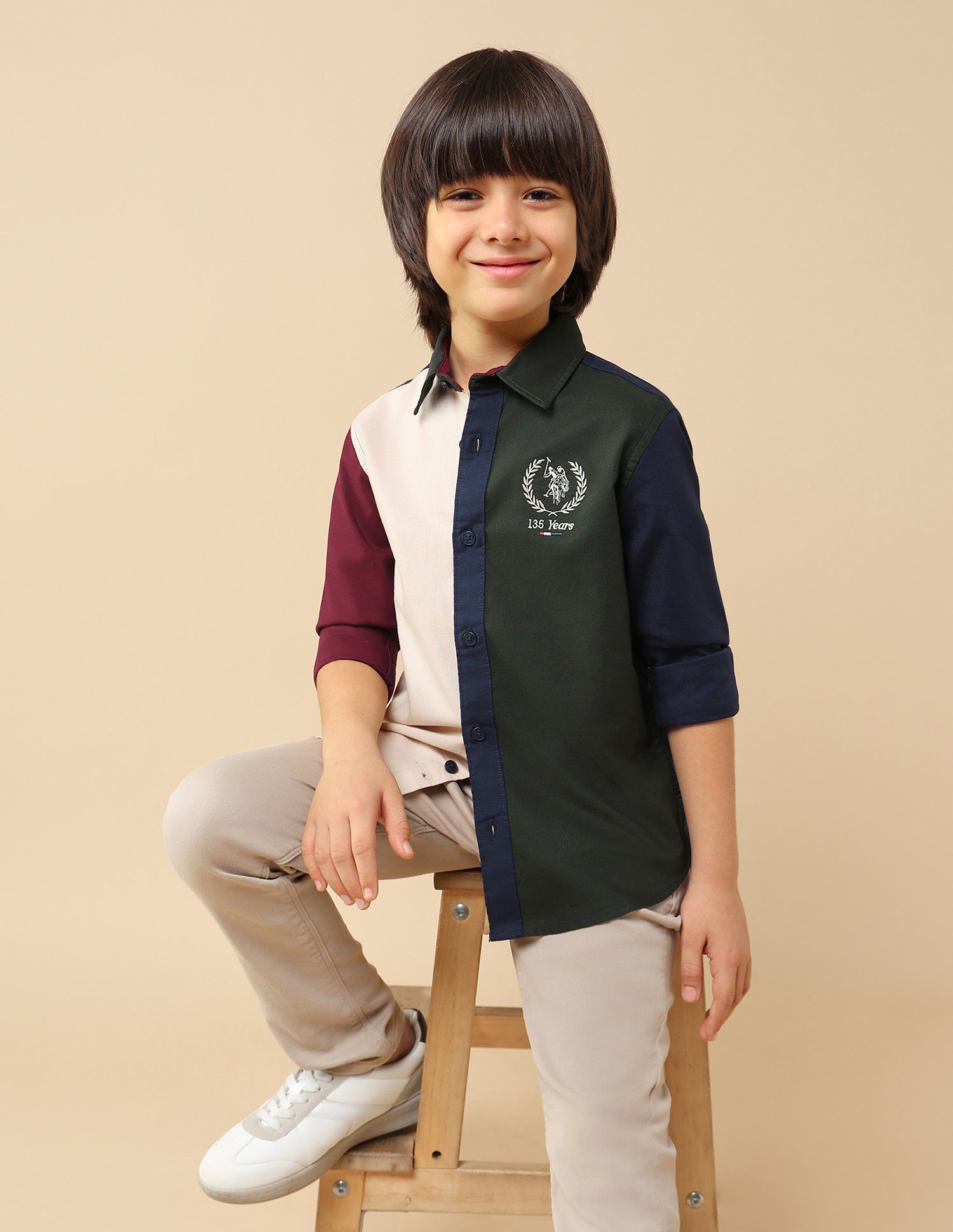 Boys Colourblocked Oxford Shirt