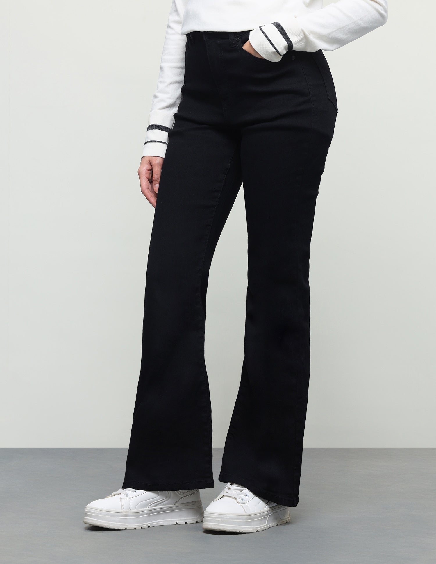 Flared Fit Black Jeans