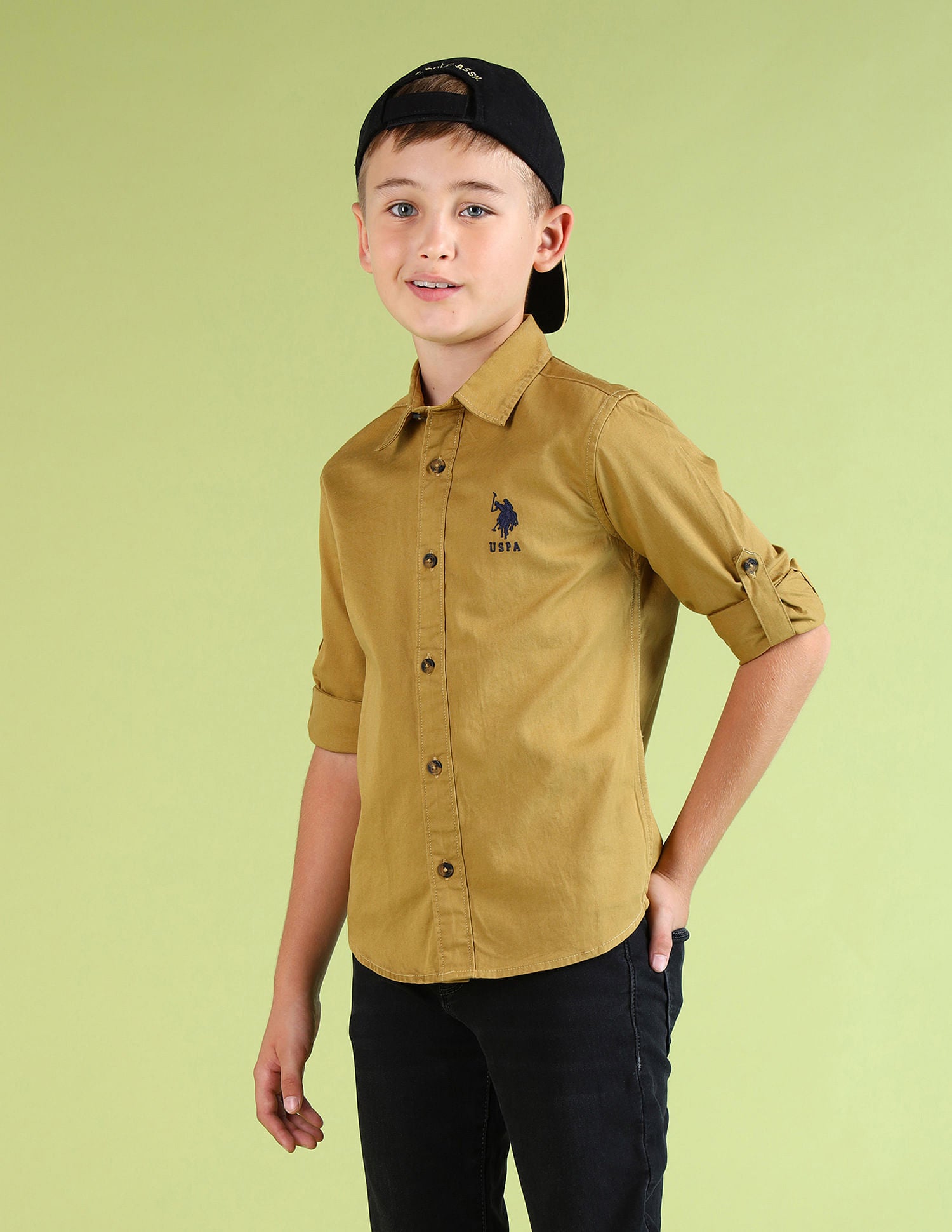 Boys Regular Fit Solid Shirt