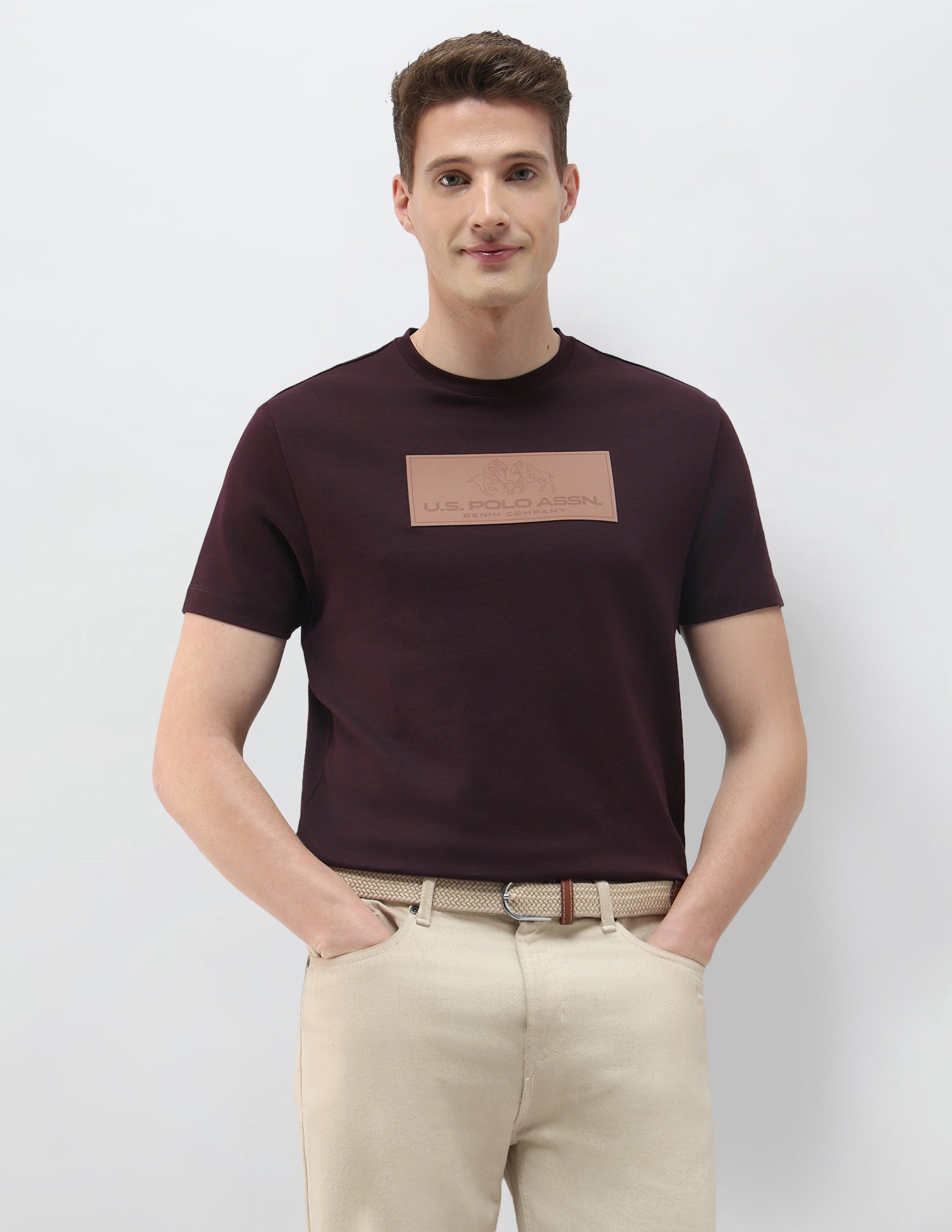 Black & Gold Brand Embossed Slim Fit T-Shirt