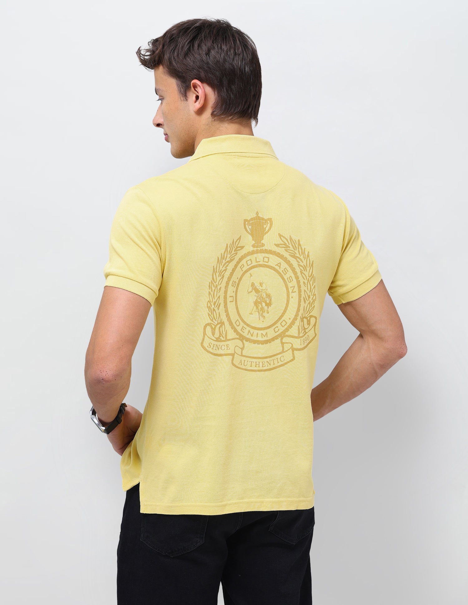 Graphic Brand Printed Slim Fit Polo Shirt