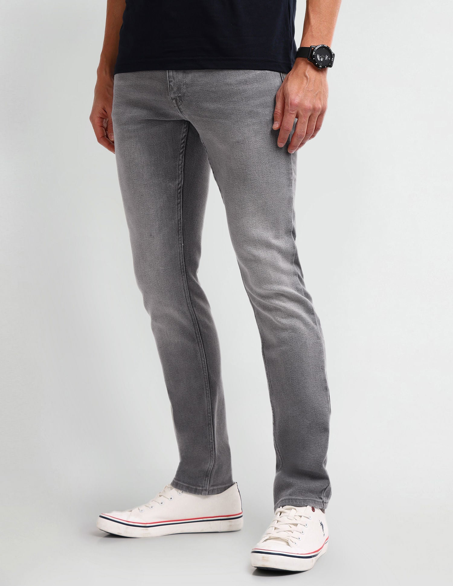Brandon Slim Tapered Grey Jeans Grey - U.S. Polo Assn. India | Large