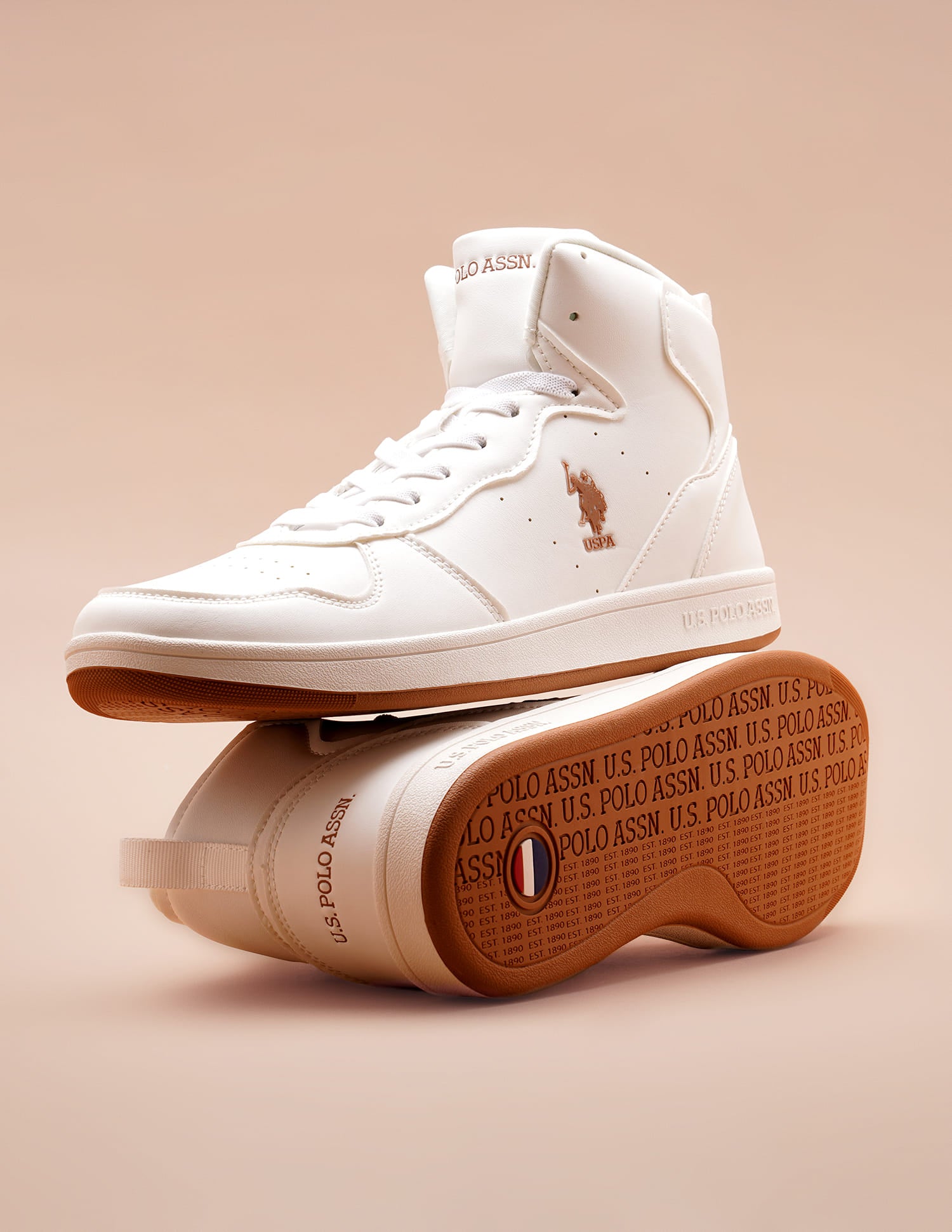Men Rowan 2.0 Off White Retro Court Mid Top  Sneakers Off White - U.S. Polo Assn. India | Large