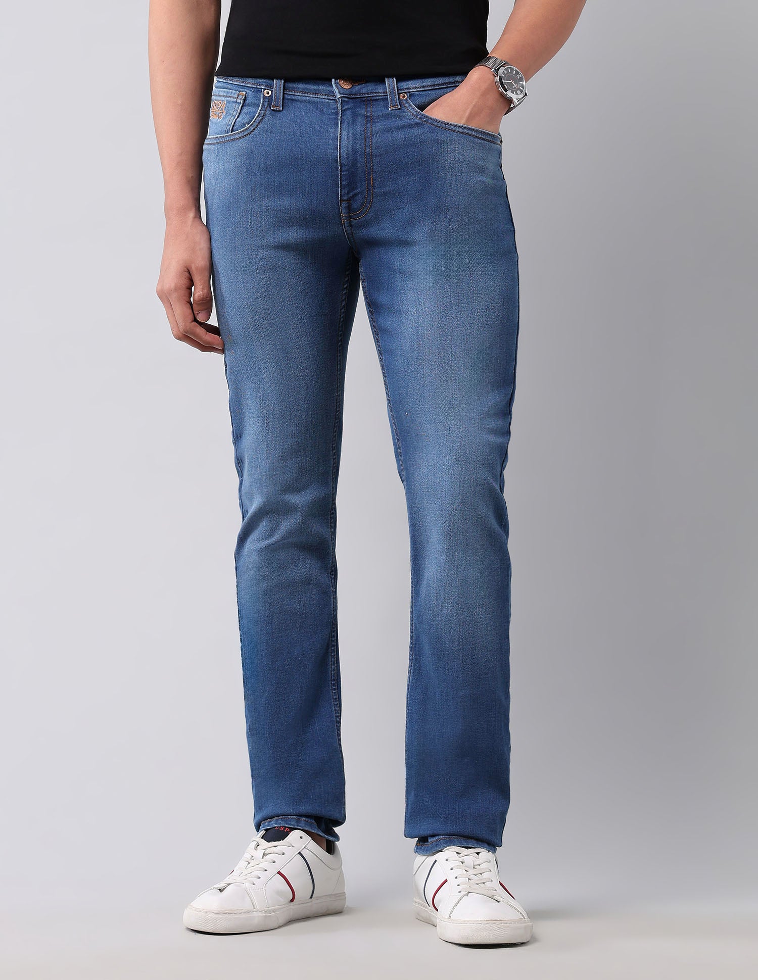 Regallo Skinny Fit Blue Jeans Med Blue - U.S. Polo Assn. India | Large