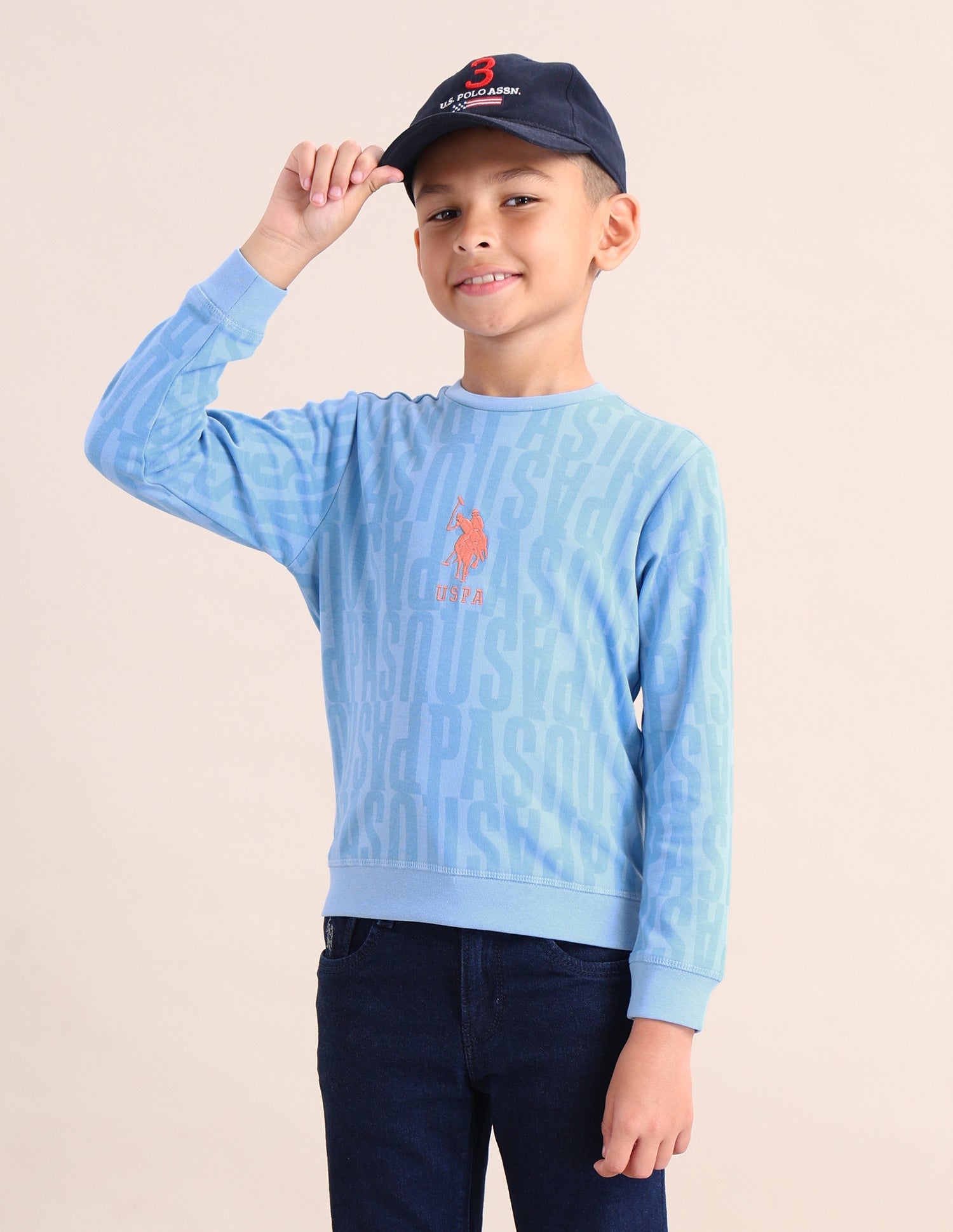 Boys Brand Printed Regular Fit Sweatshirt