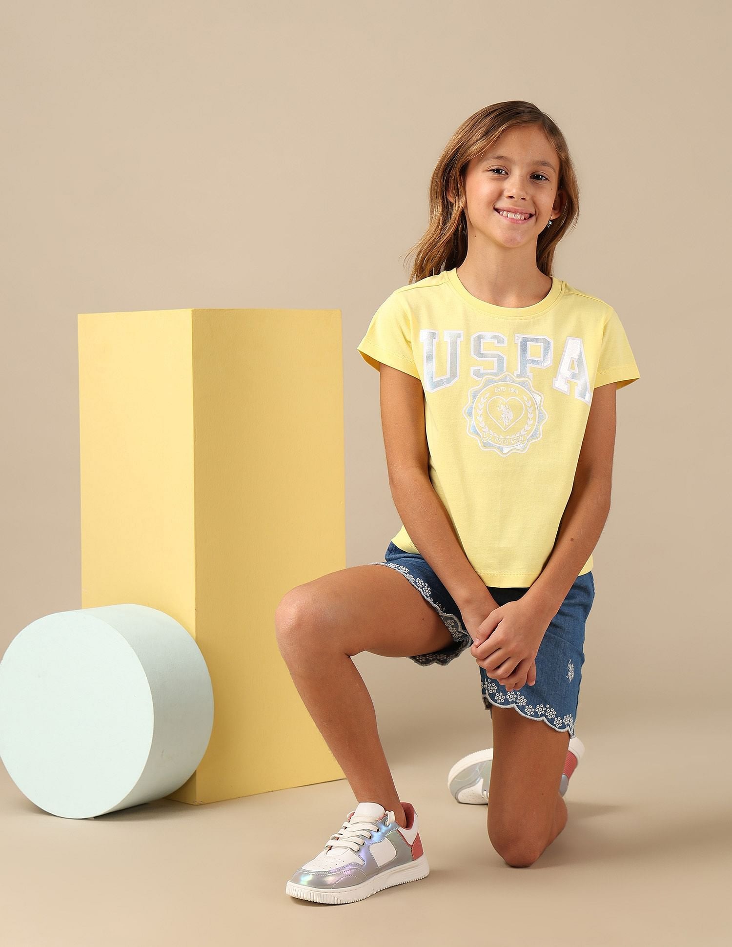 Girls Foil Print Relaxed Fit T-Shirt