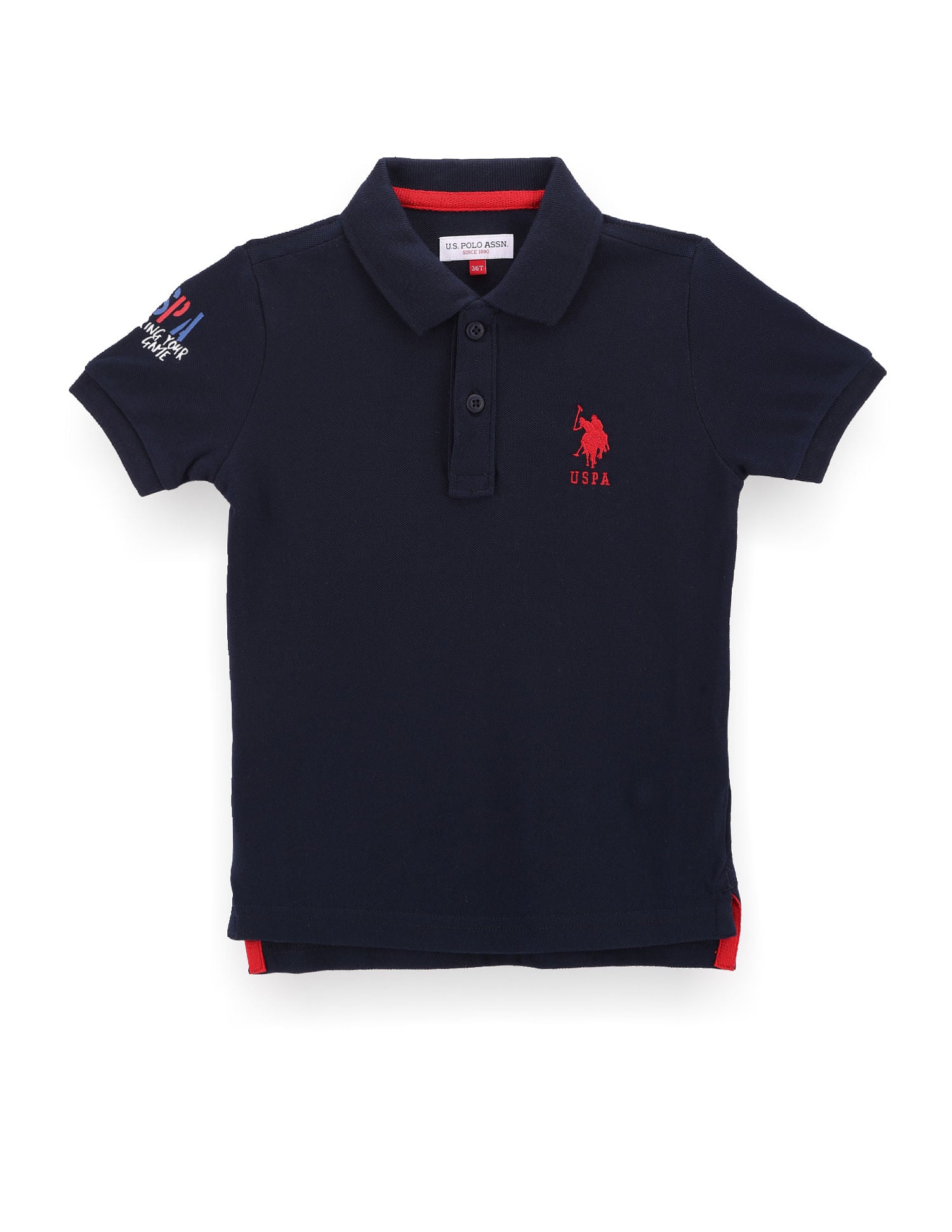 Boys Rear Graphic Cotton Polo Shirt