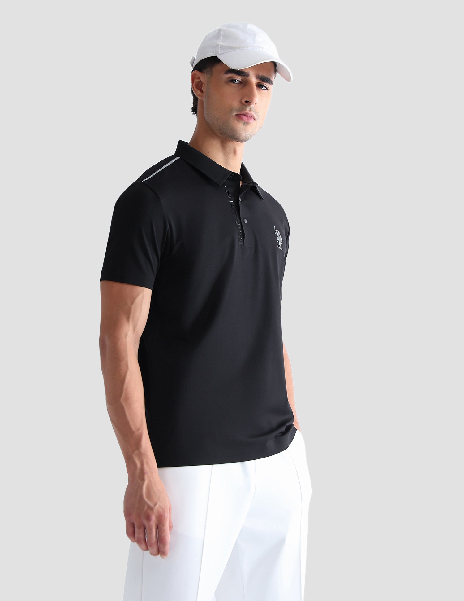 Solid Regular Fit Active Polo Shirt