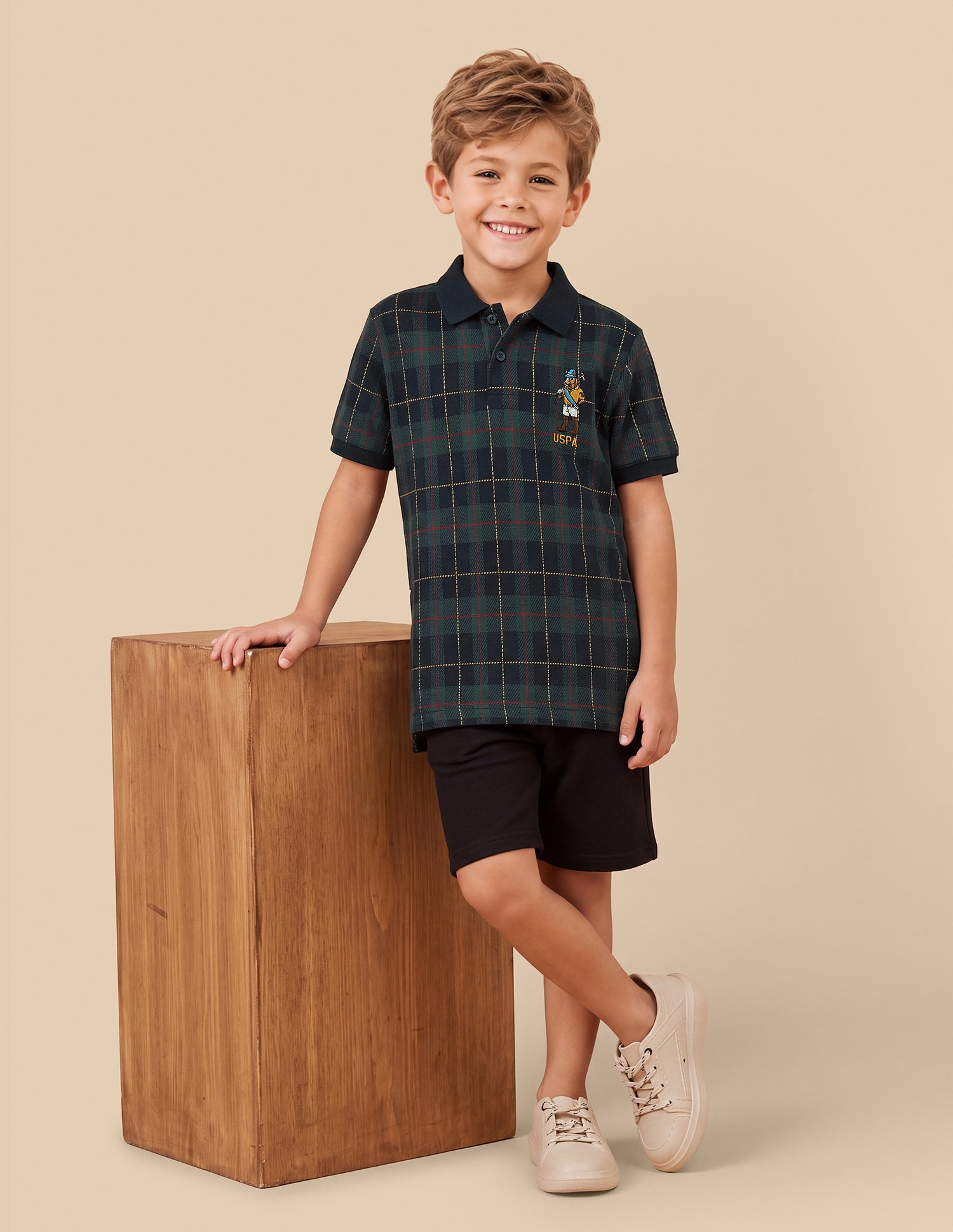 Checked Regular Fit Polo Shirt Green - U.S. Polo Assn. India | Large