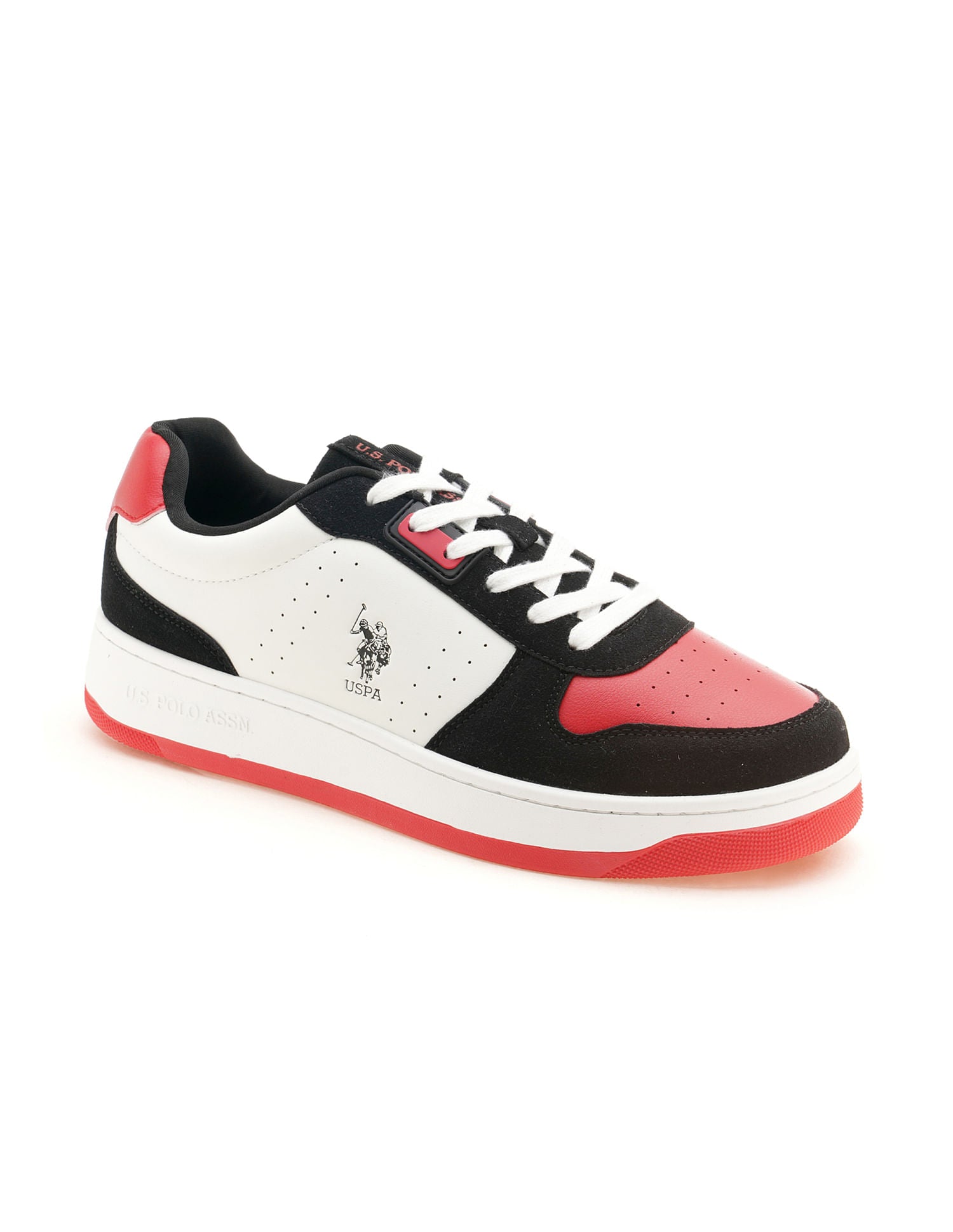 Men Oakley Red Retro Court Sneakers Red - U.S. POLO ASSN. | Large