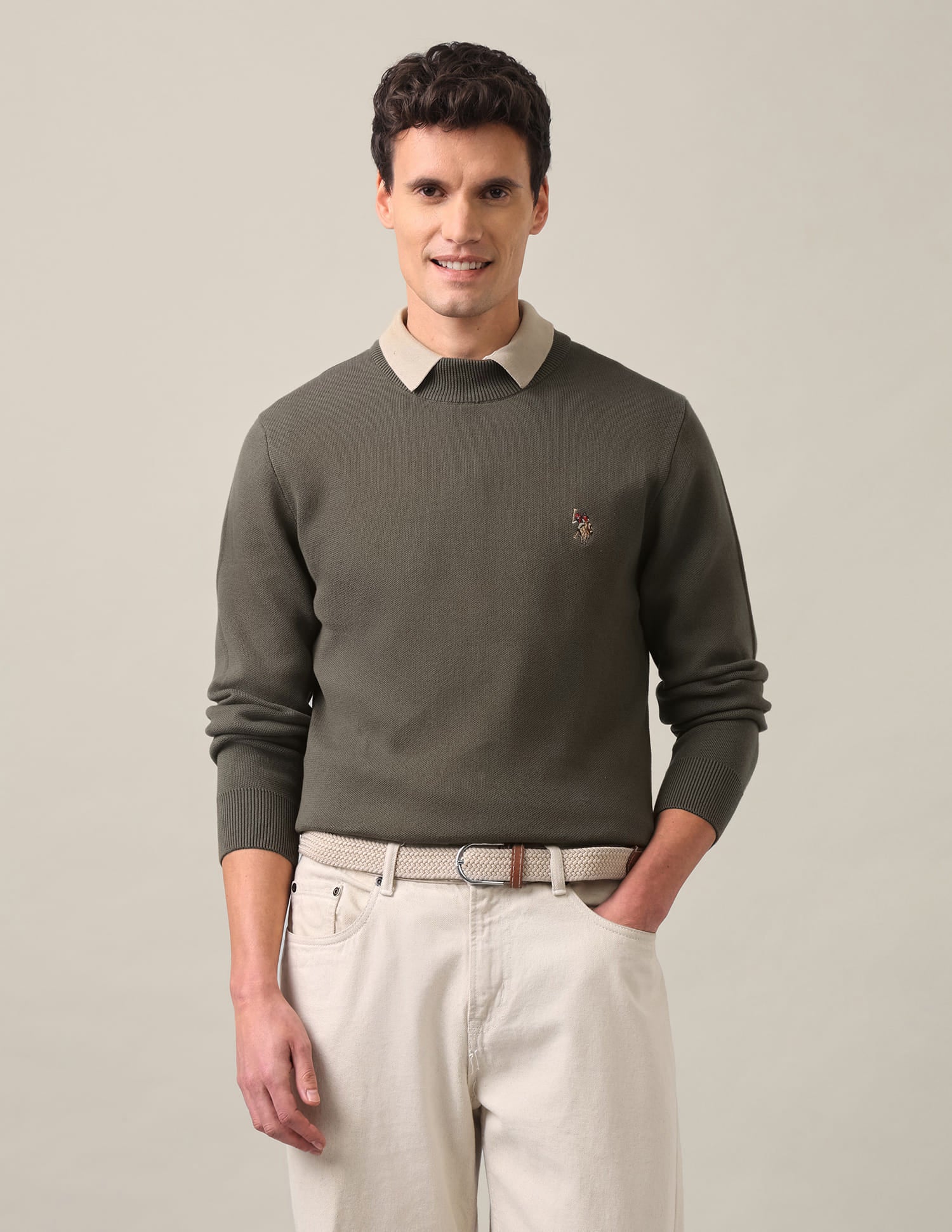 Regular Fit Solid Sweater