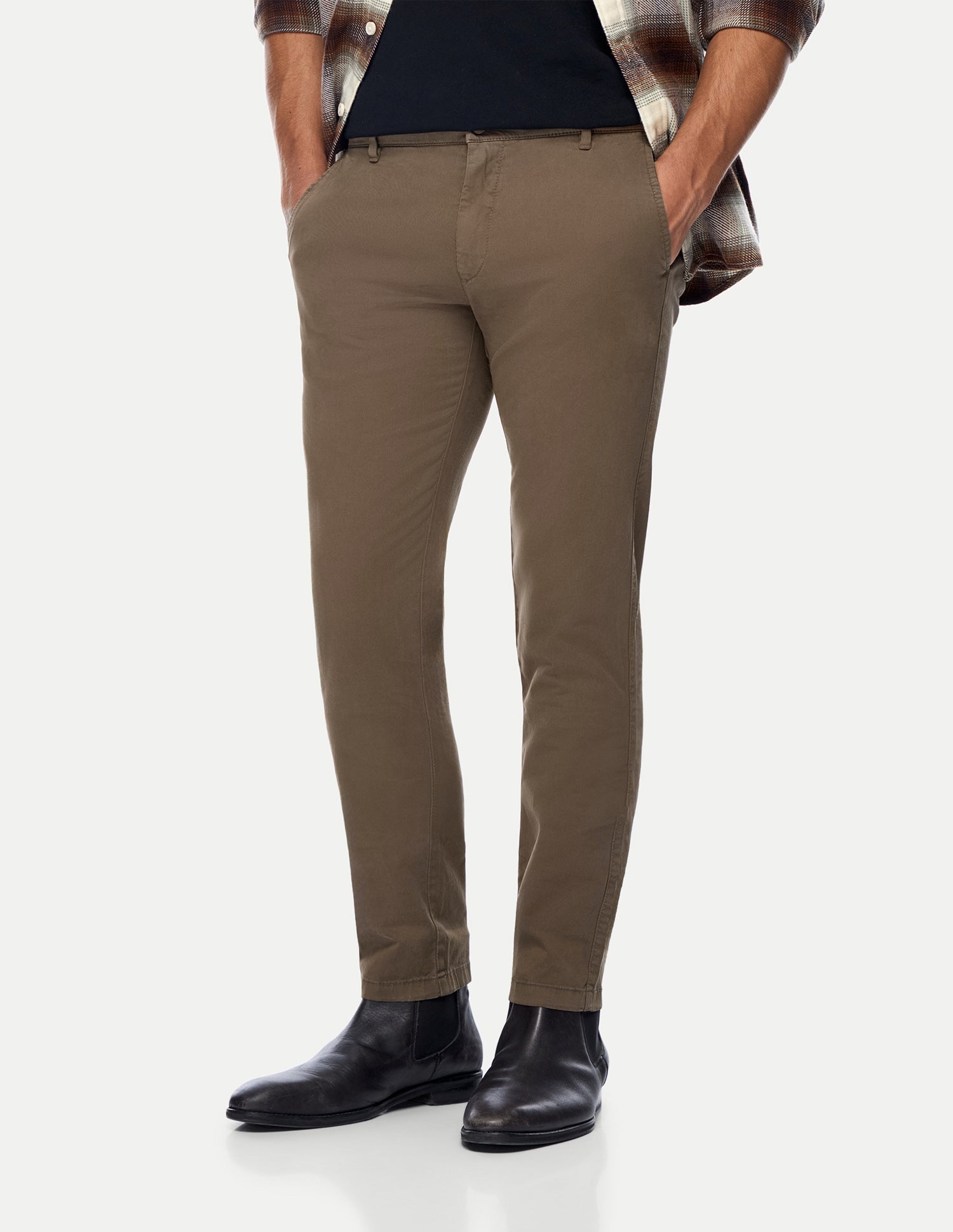 Denver Slim Fit Twill Trousers Brown - U.S. Polo Assn. India | Large