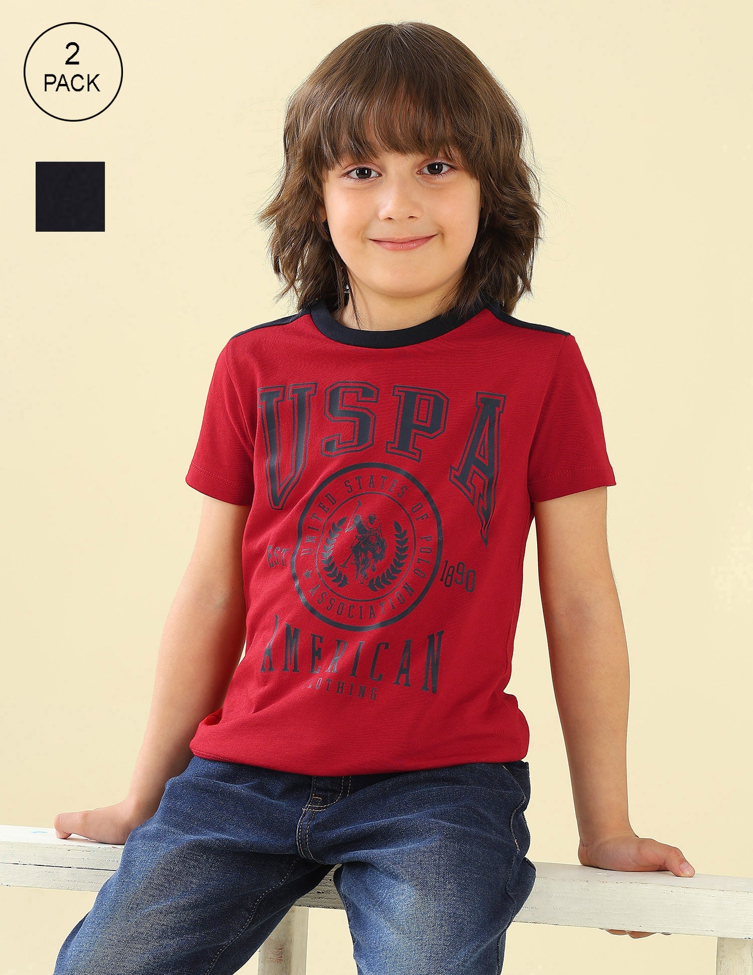 Graphic Brand Printed Regular Fit T-Shirt - Pack Of 2