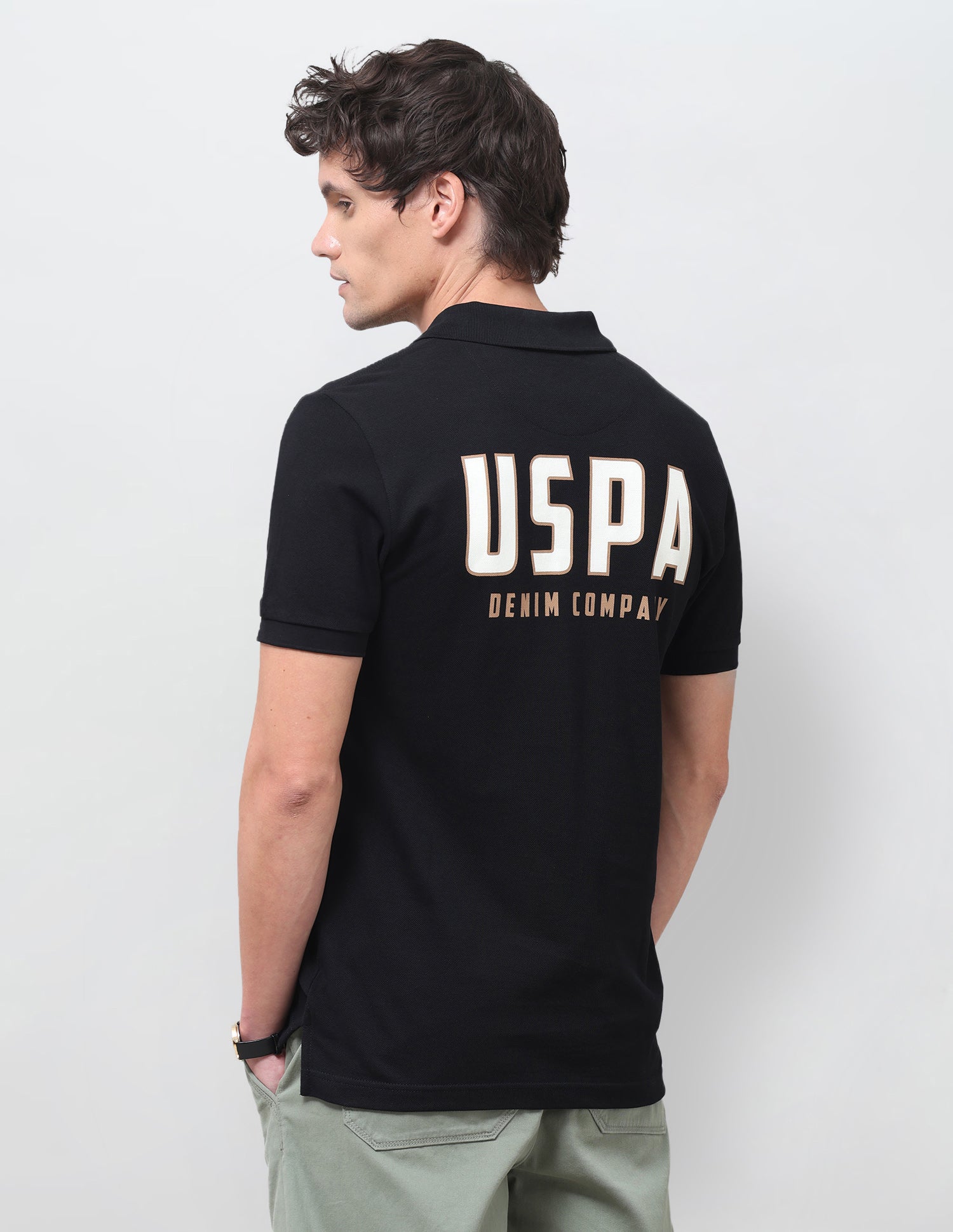 Brand Printed Slim Fit Polo Shirt