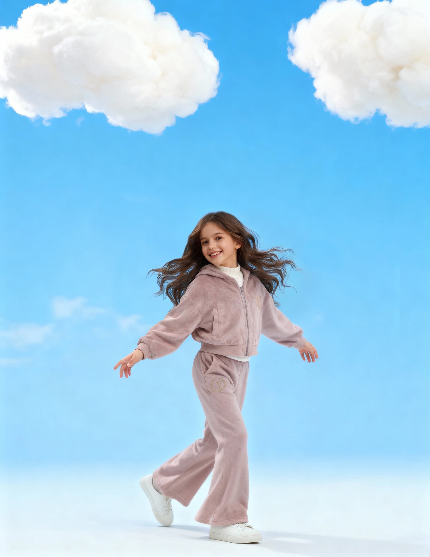 Girls Solid Regular Fit Flared Track Pants