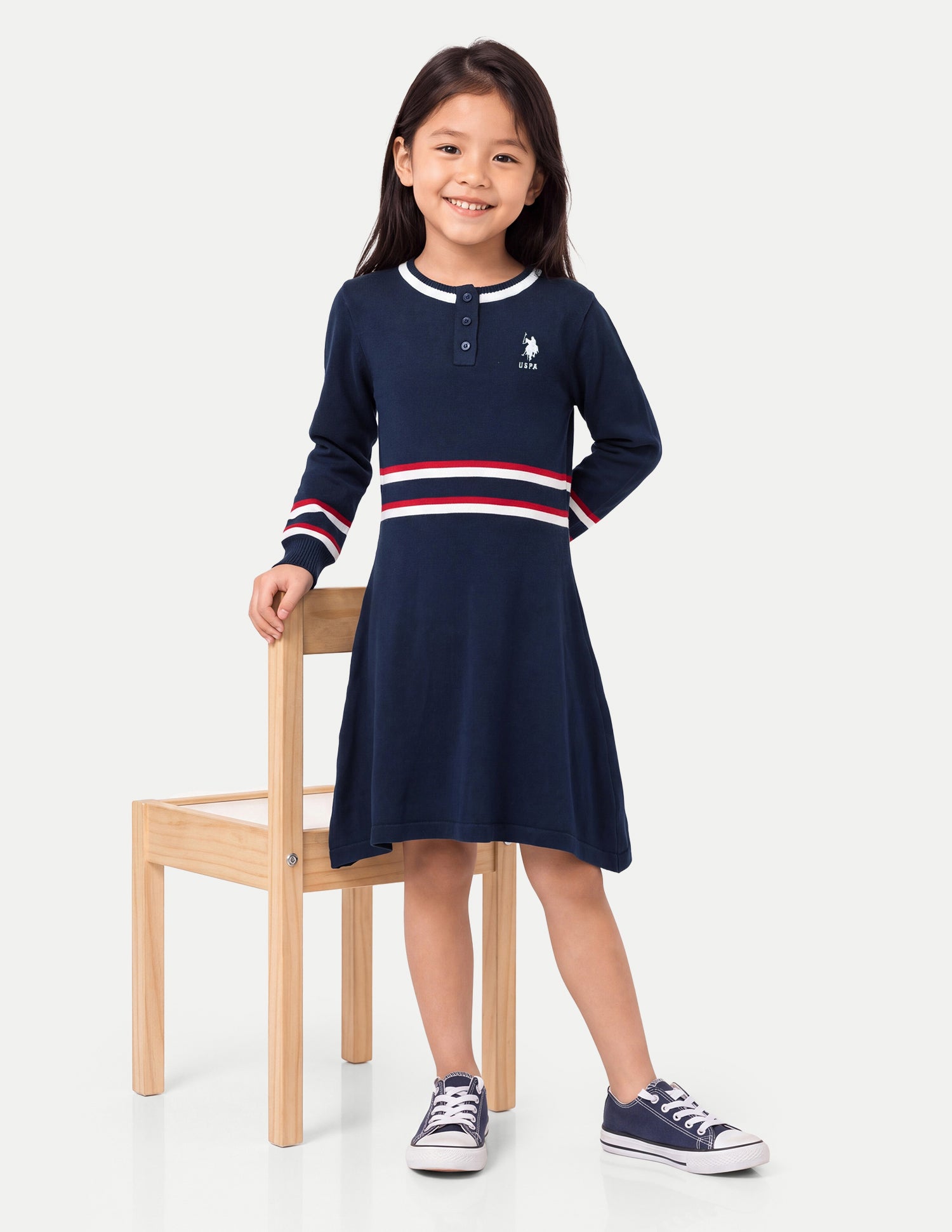 Solid Relaxed Fit A-Line Dress Navy - U.S. Polo Assn. India | Large