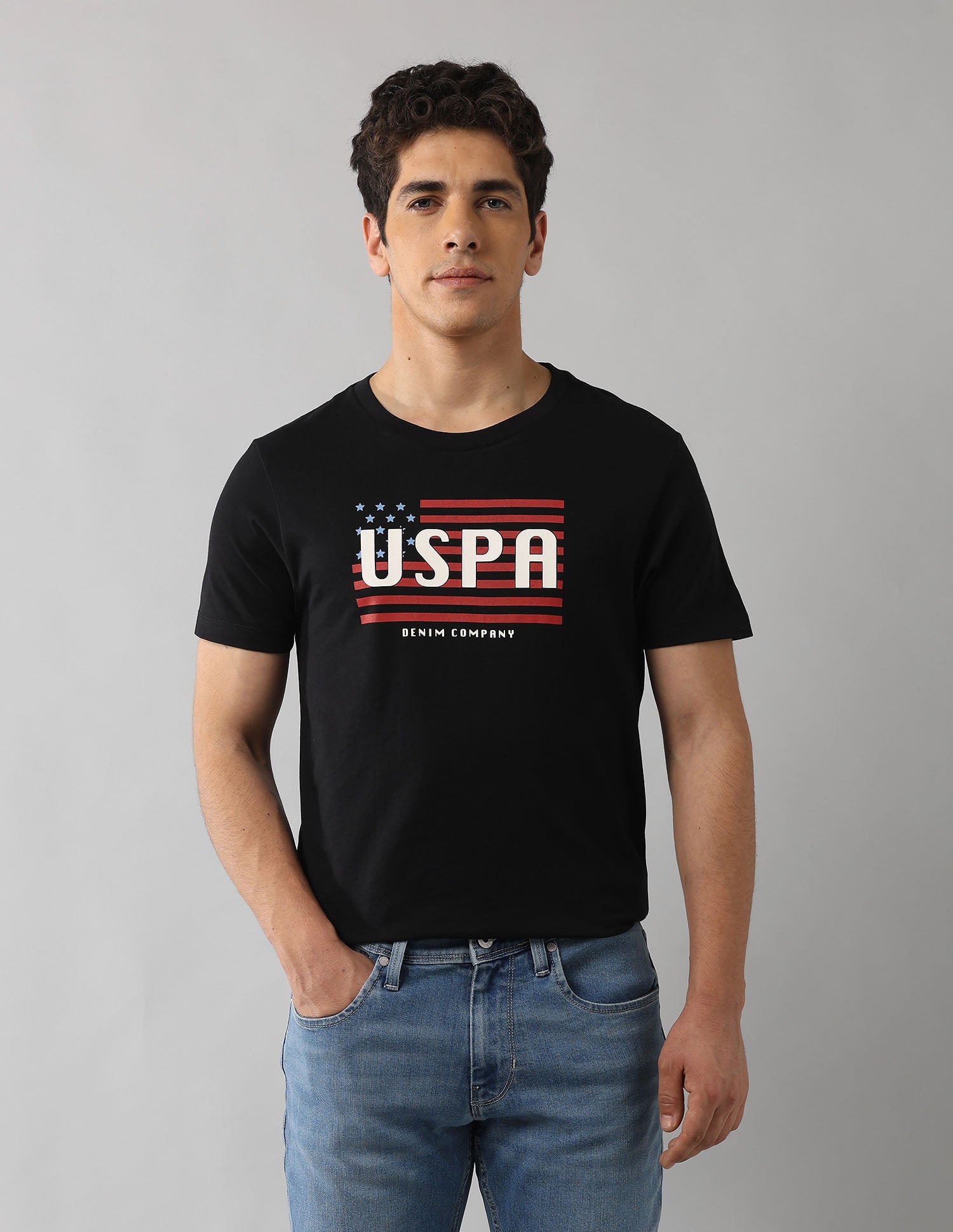 Brand Printed Muscle Fit T-Shirt