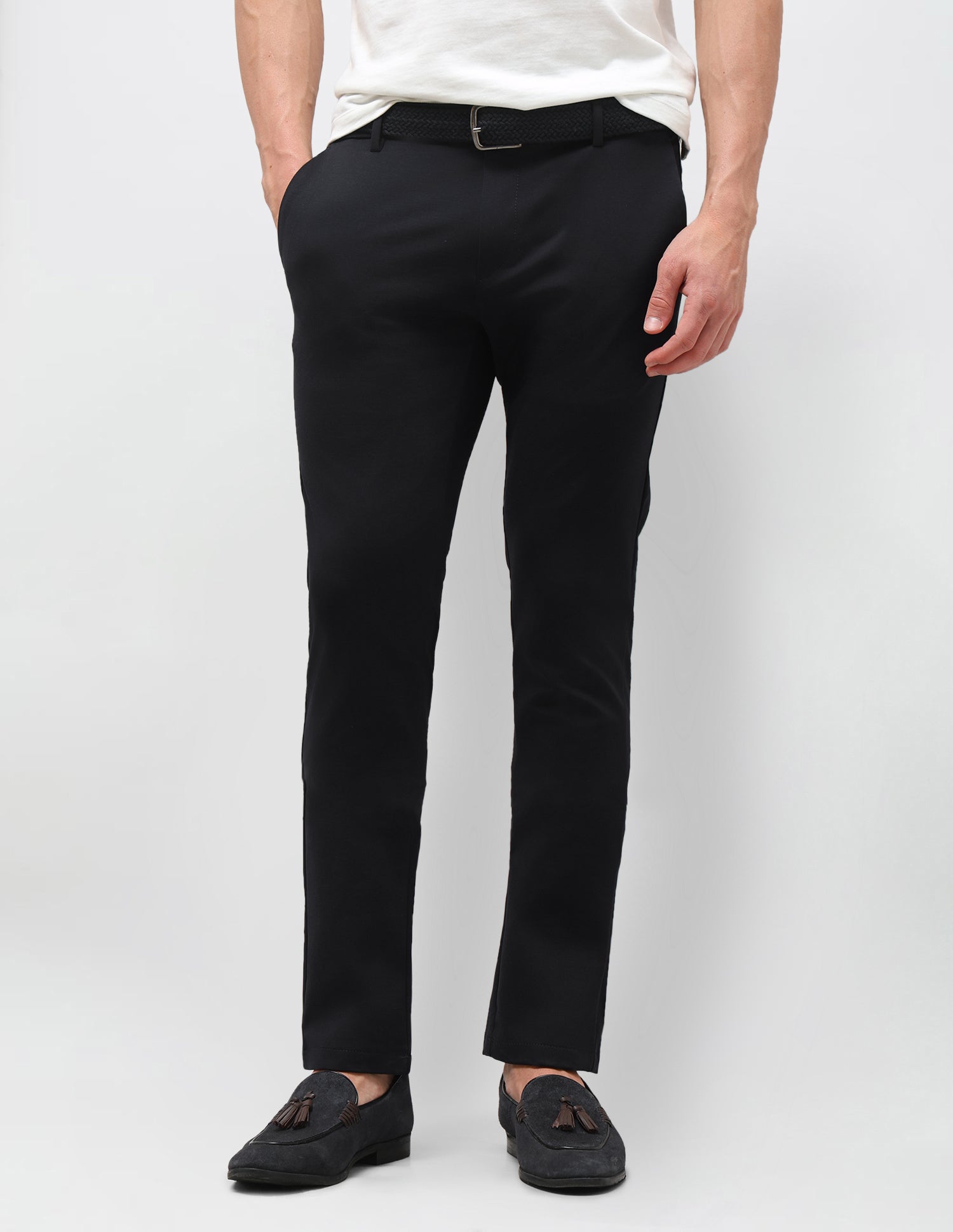 Satin Denver Slim Fit Trousers Navy - U.S. Polo Assn. India | Large