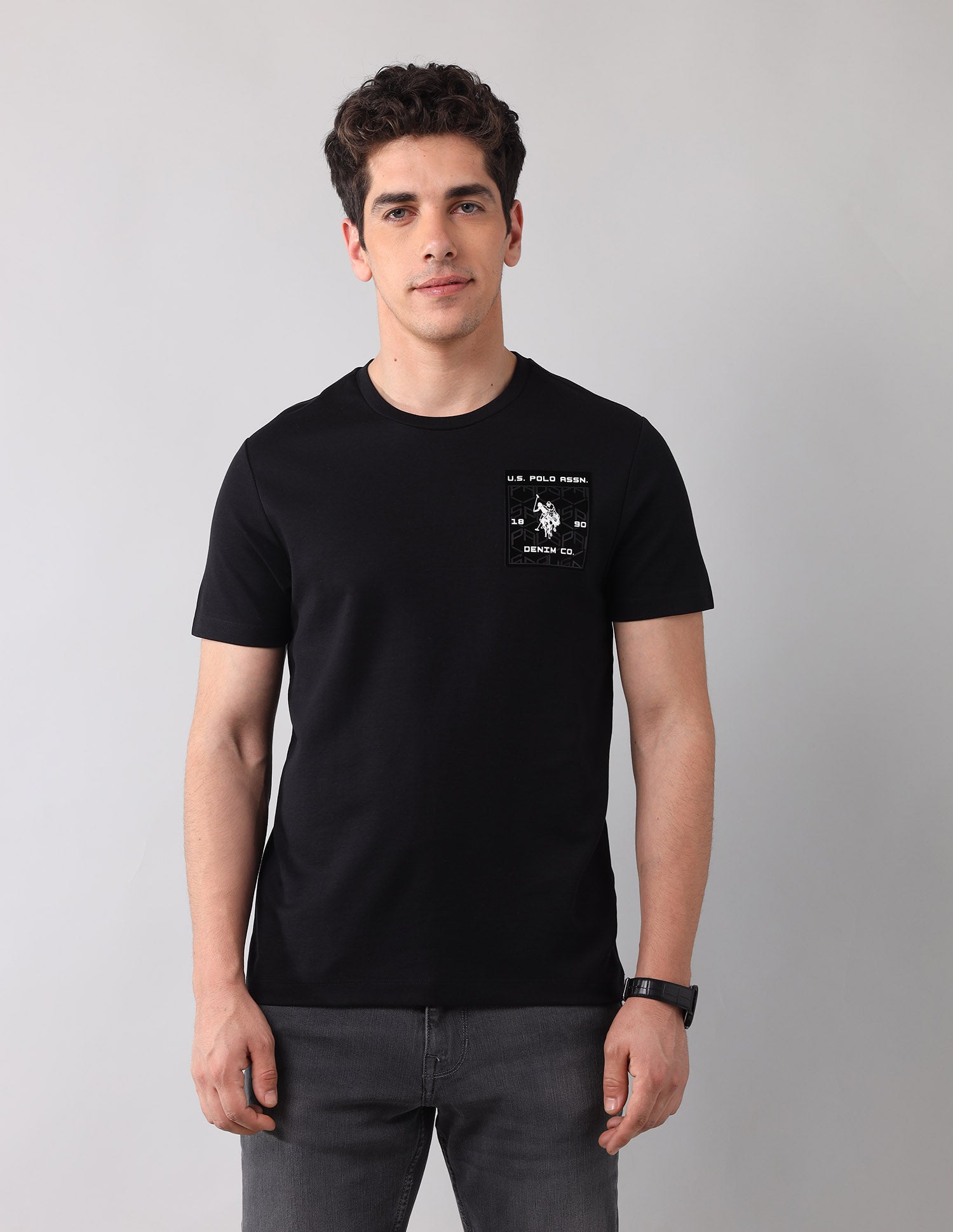 Brand Appliqued Black Label T-Shirt