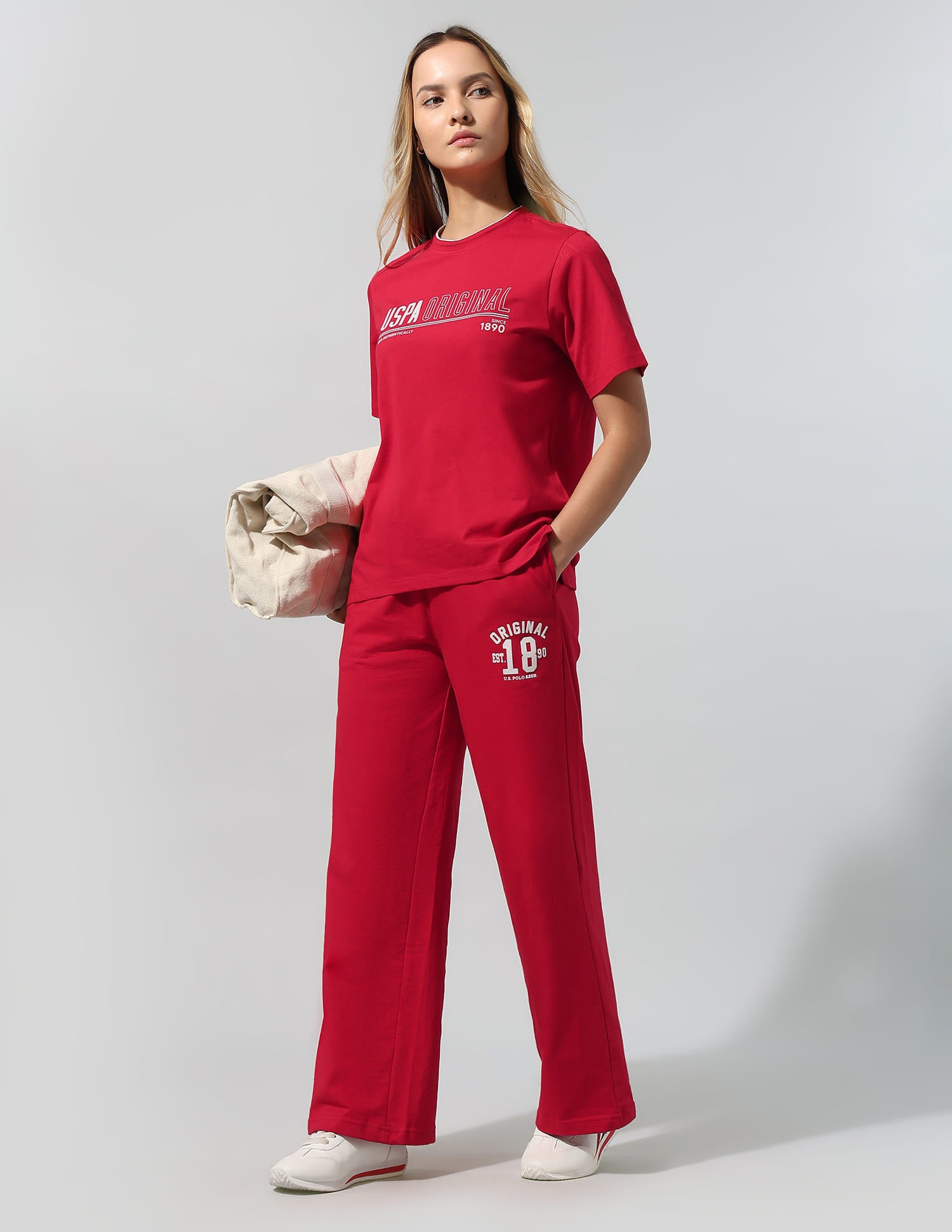 Polo Collar T-Shirt With Wide Leg Pants