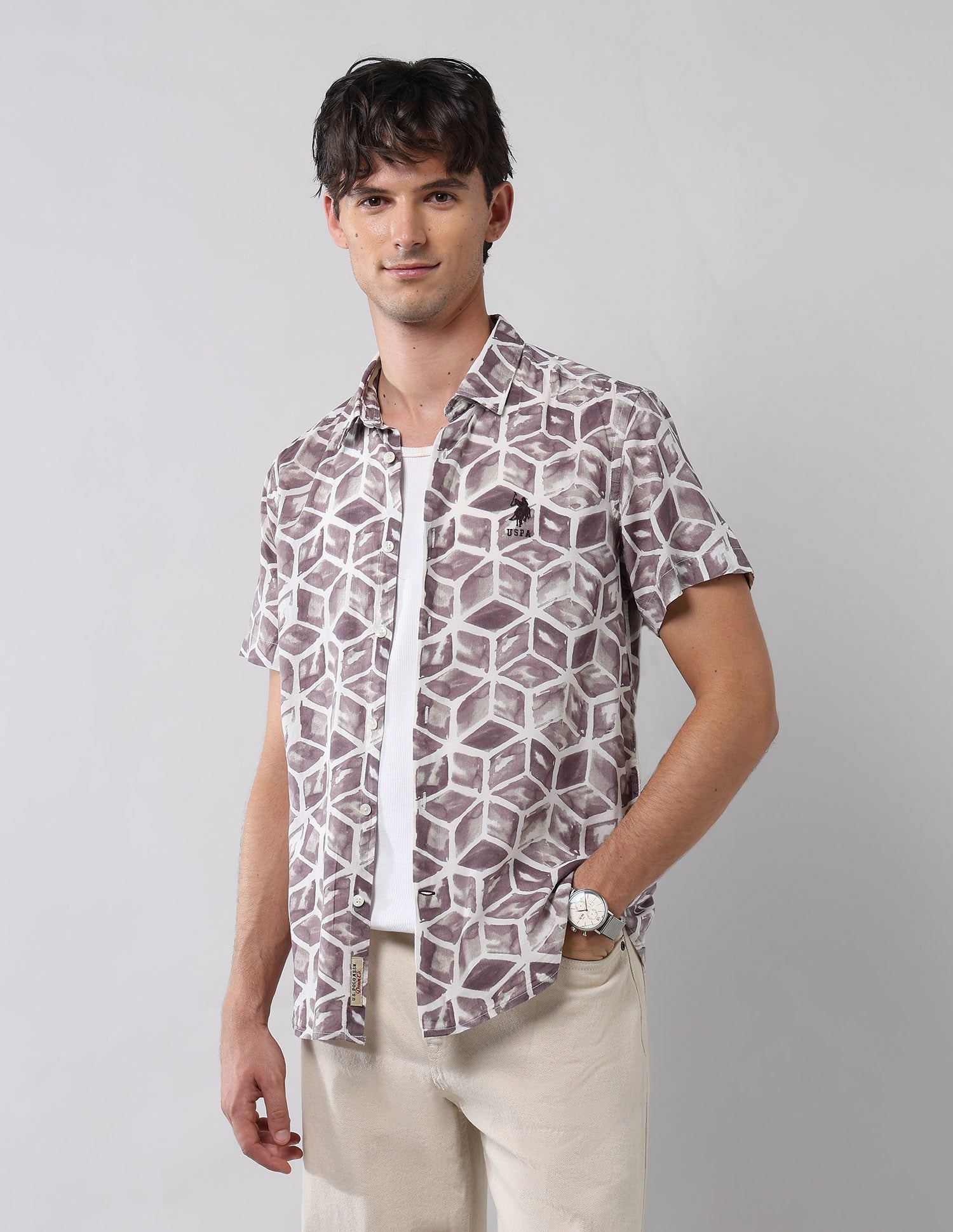 Geometric Printed Regular Fit Shirt