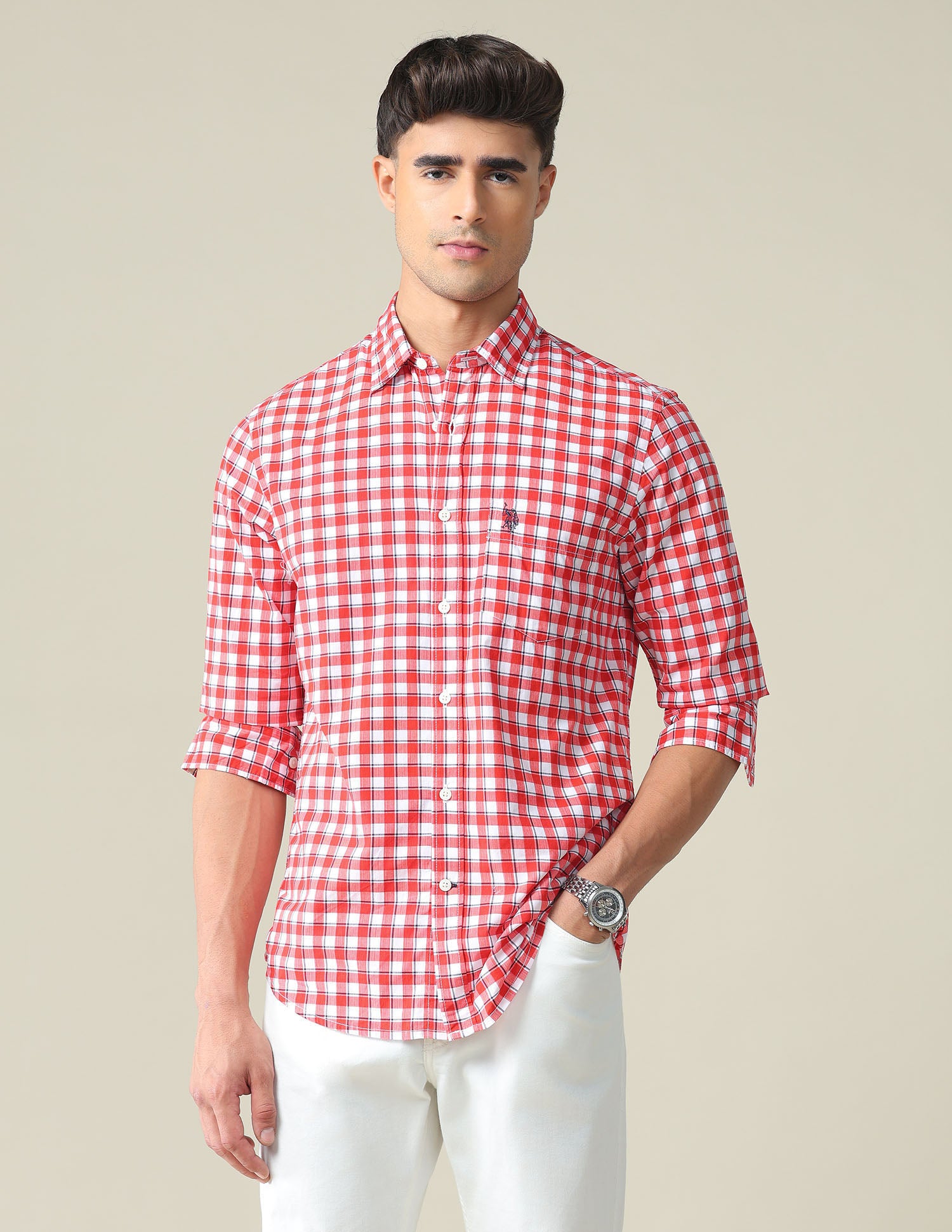 Plaid Tailored Fit Shirt