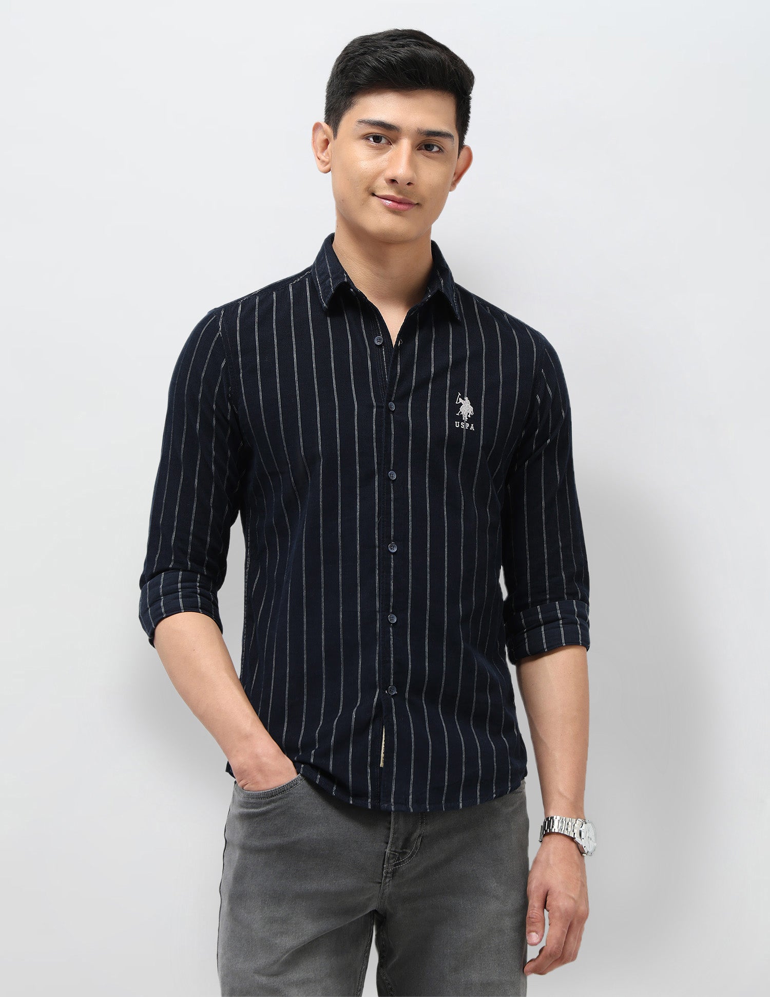 Vertical Striped Slim Fit Shirt
