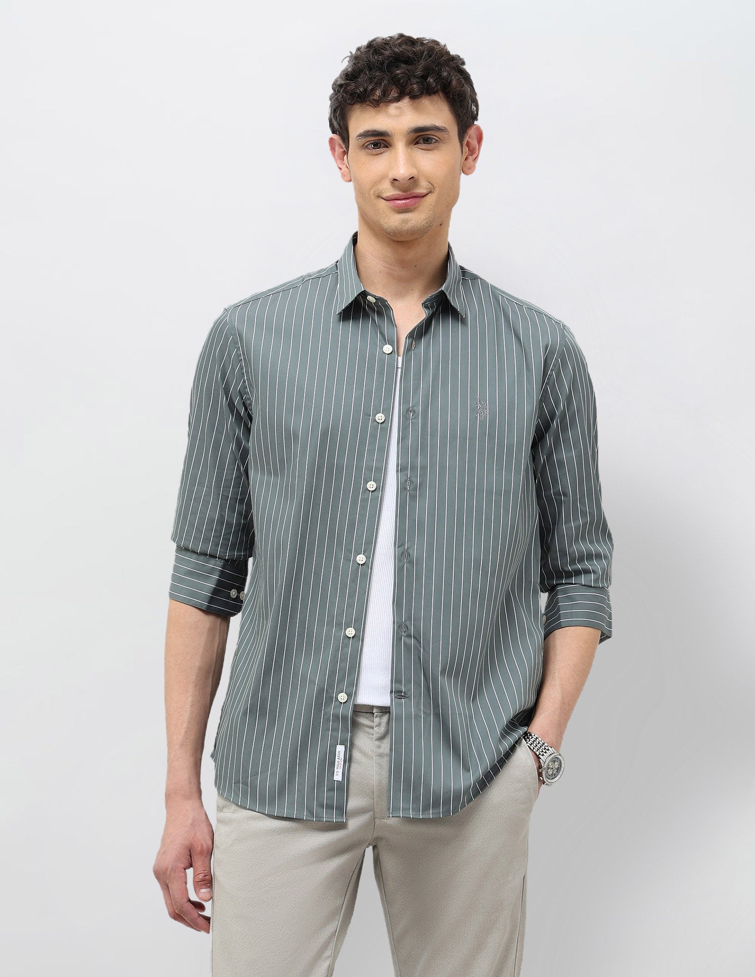 Vertical Striped Tailored Fit Shirt