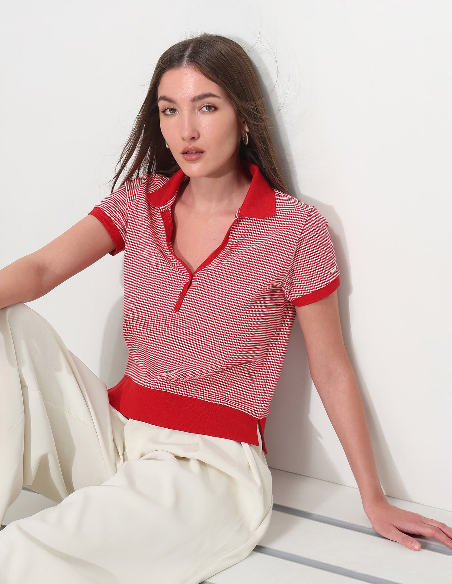 Relaxed Fit Textured Polo Shirt Red - U.S. Polo Assn. India | Large