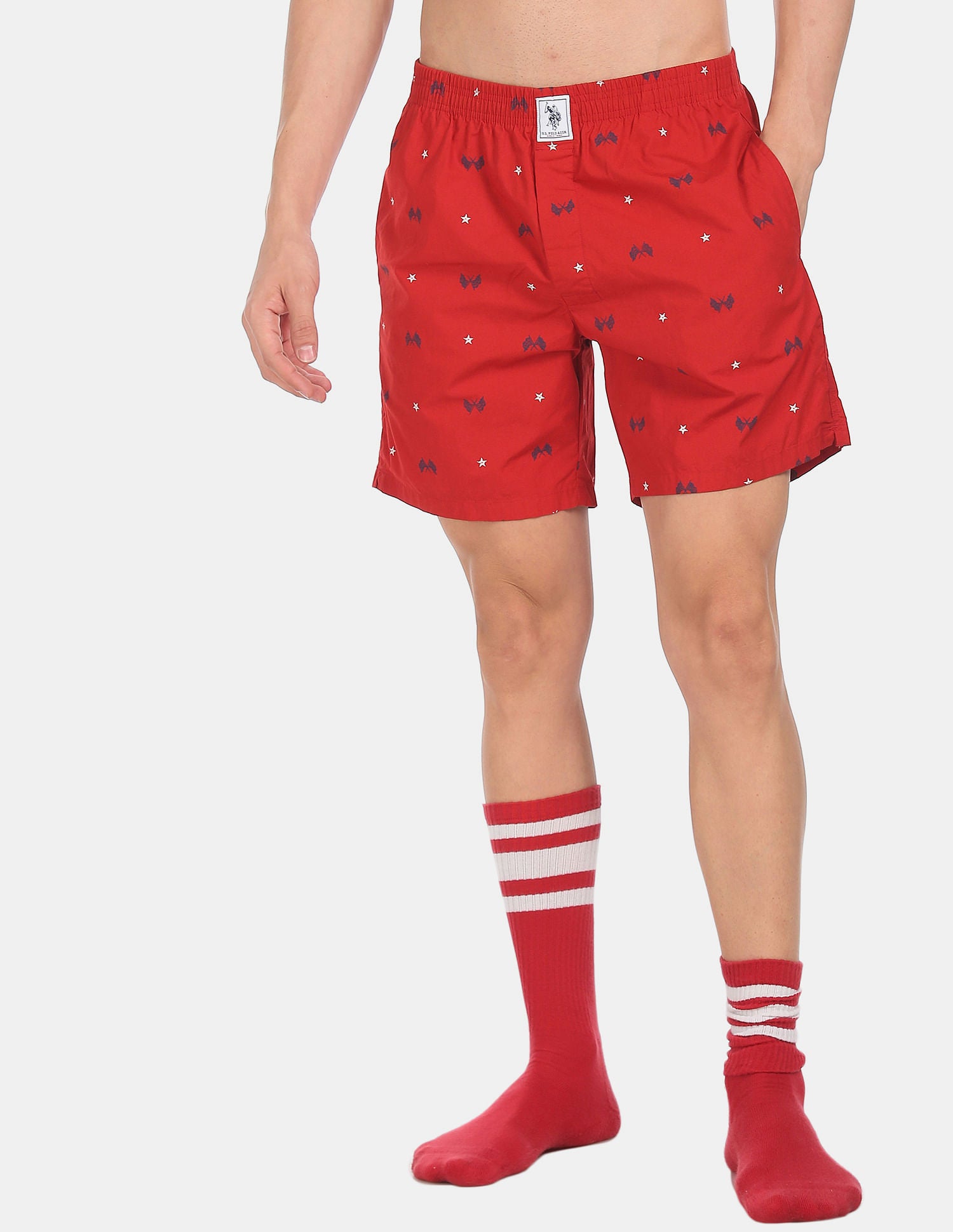 Comfort Fit Print Cotton I663 Boxers - Pack Of 1 Red Flag - U.S. POLO ASSN. | Large