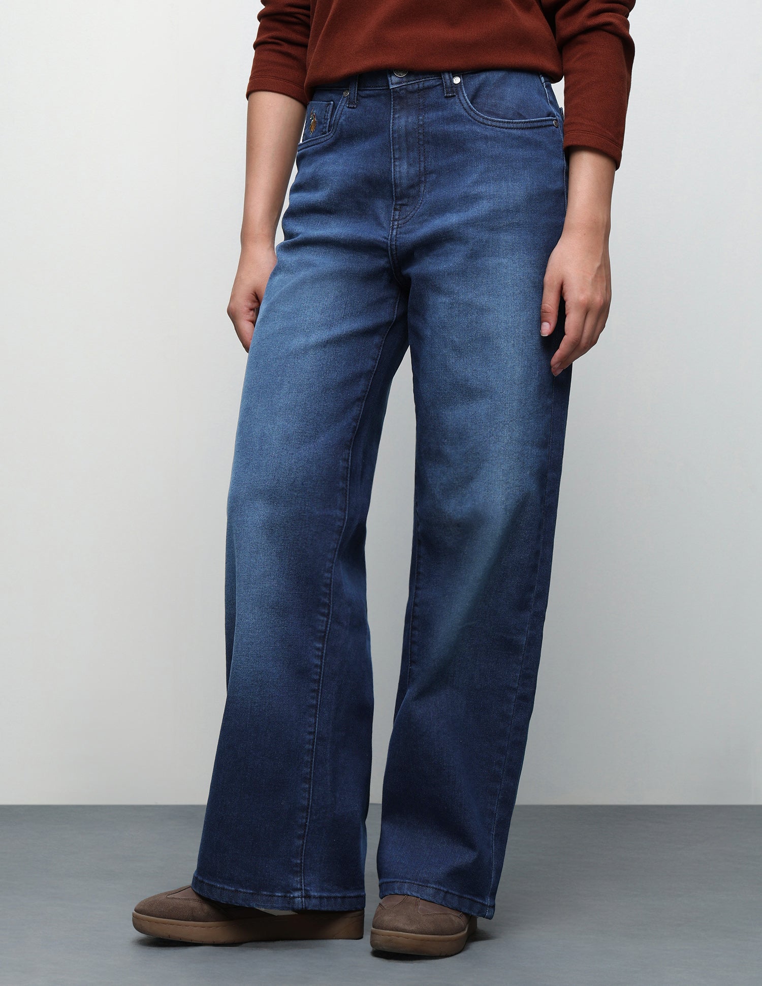 Flared Fit Blue Jeans Blue - U.S. Polo Assn. India | Large