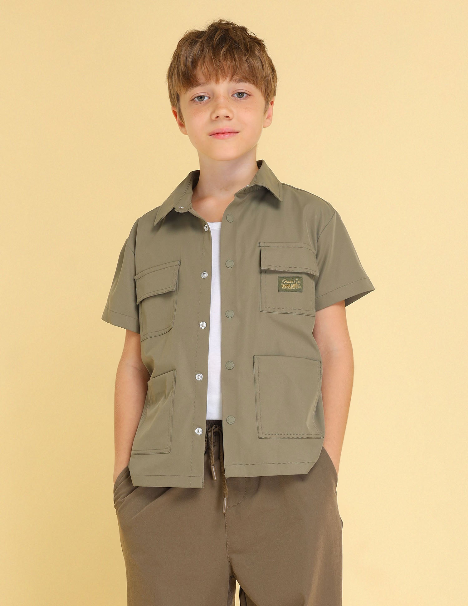 UKSHT1515 OLIVE Boys Shirt