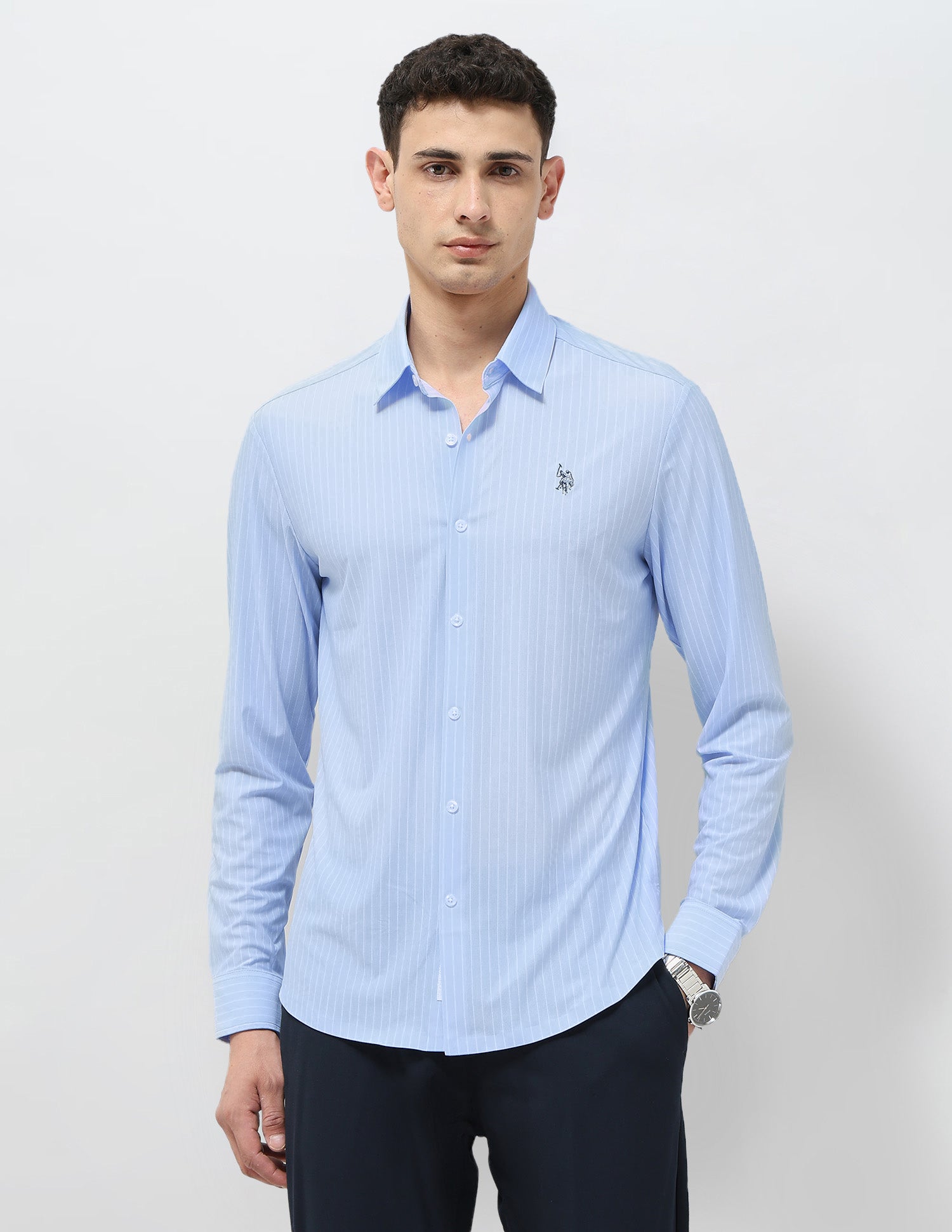 Tailored Fit Vertical Striped Shirt