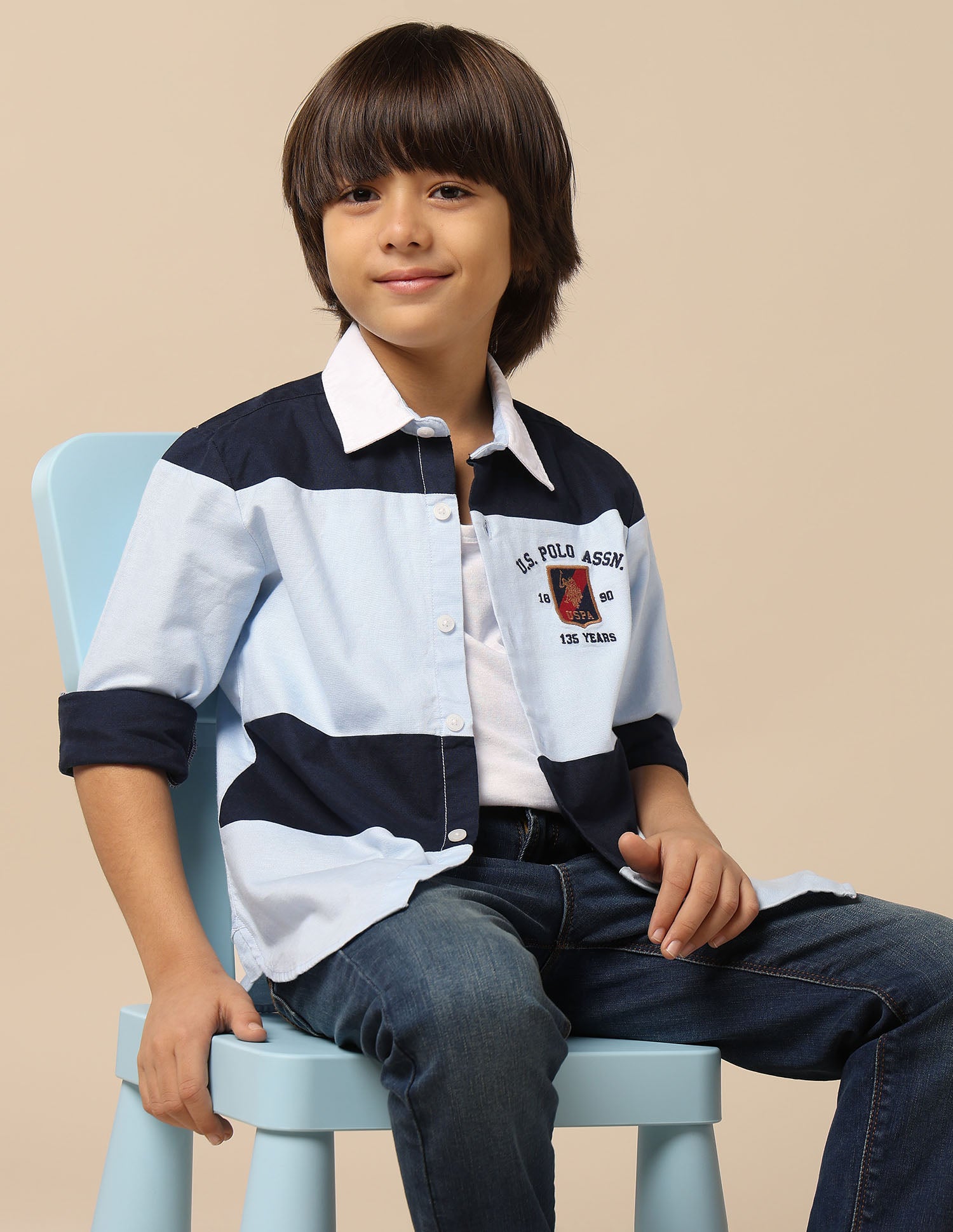 Boys Colourblocked Oxford Shirt