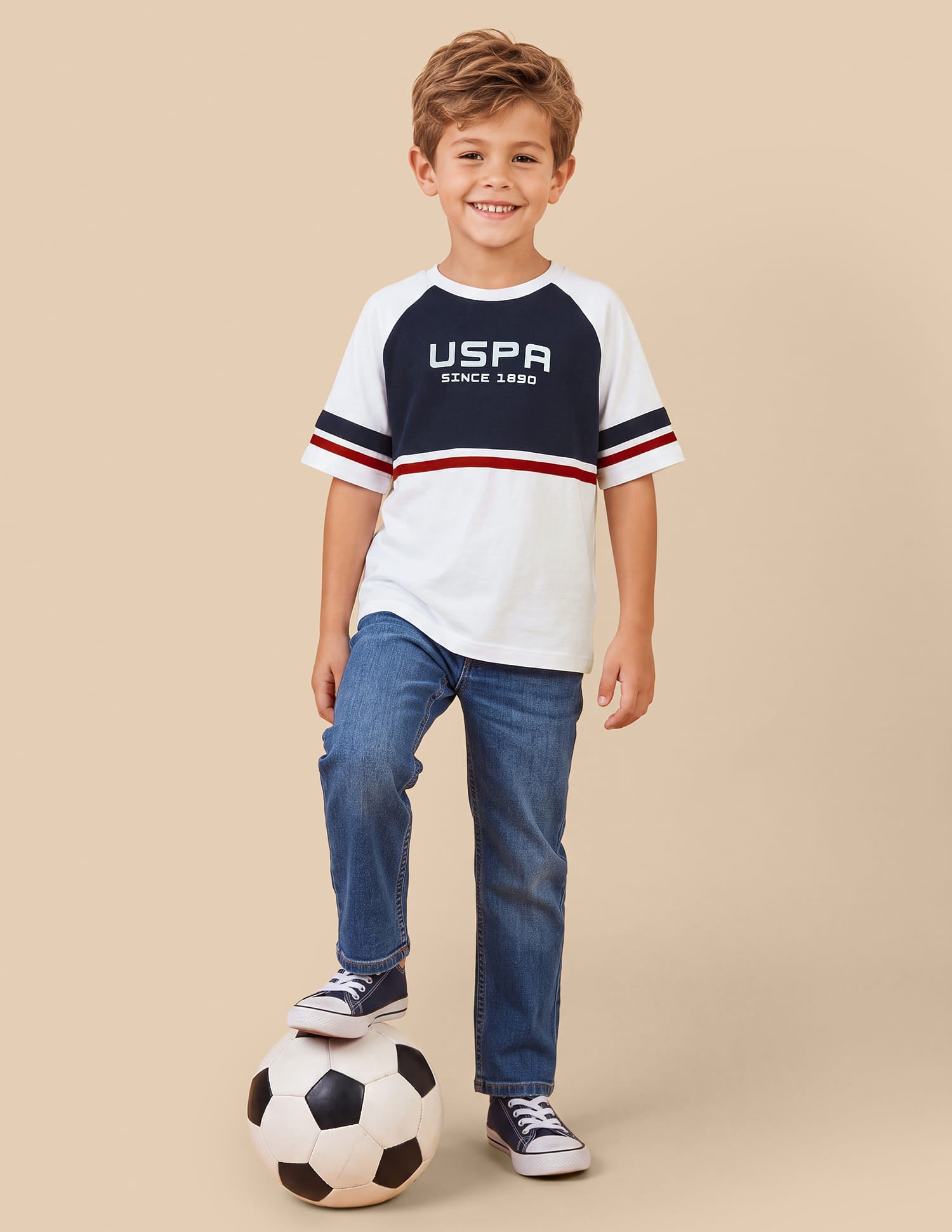 Brand Printed Oversized Fit T-Shirt White - U.S. Polo Assn. India | Large