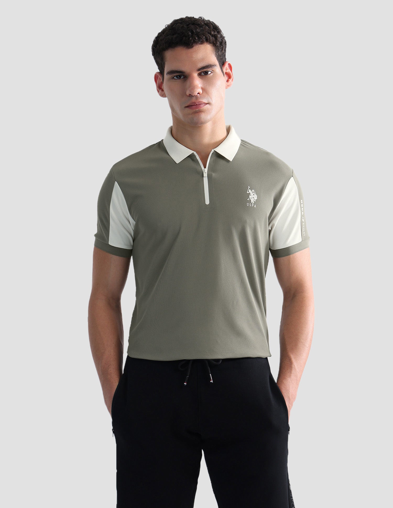 Solid Slim Fit Active Polo Shirt