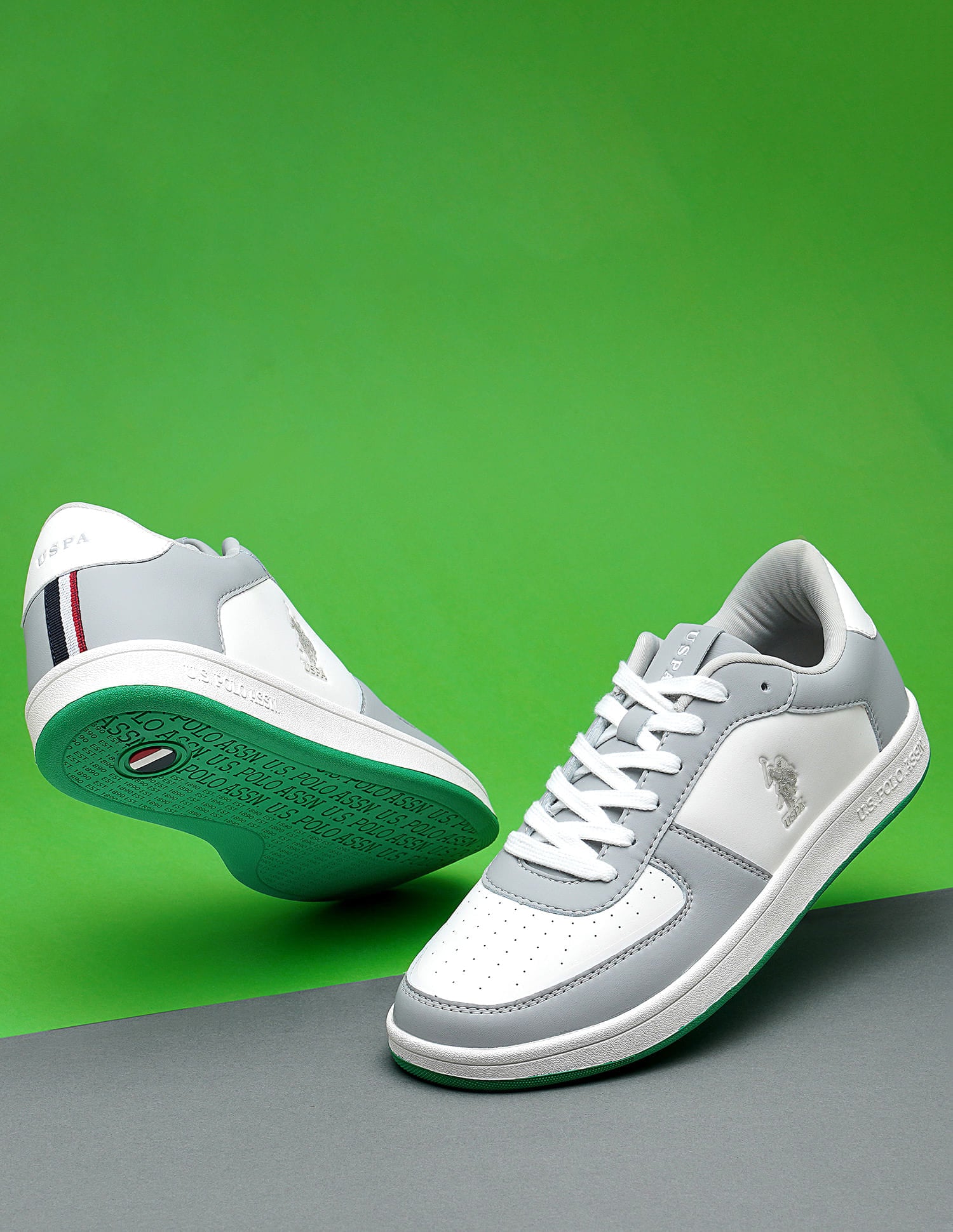 Men Rein 2.0 Grey Retro Court Sneakers Grey - U.S. Polo Assn. India | Large