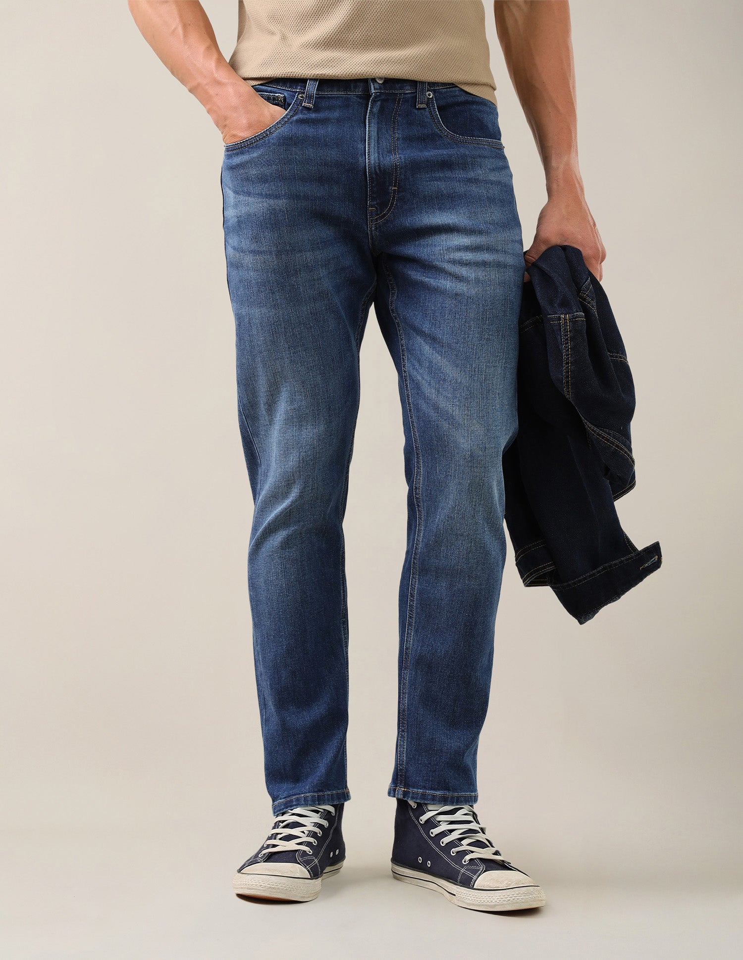 Cole Comfort Cropped Fit Blue Jeans Blue - U.S. Polo Assn. India | Large