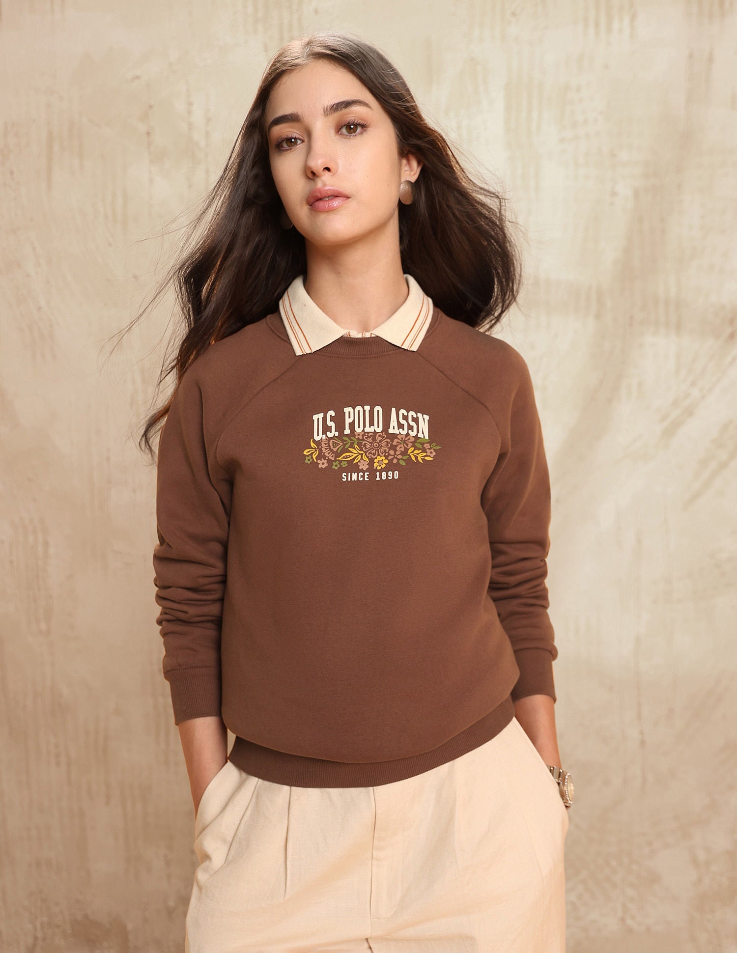 Raglan Fit Brand Printed Sweatshirt