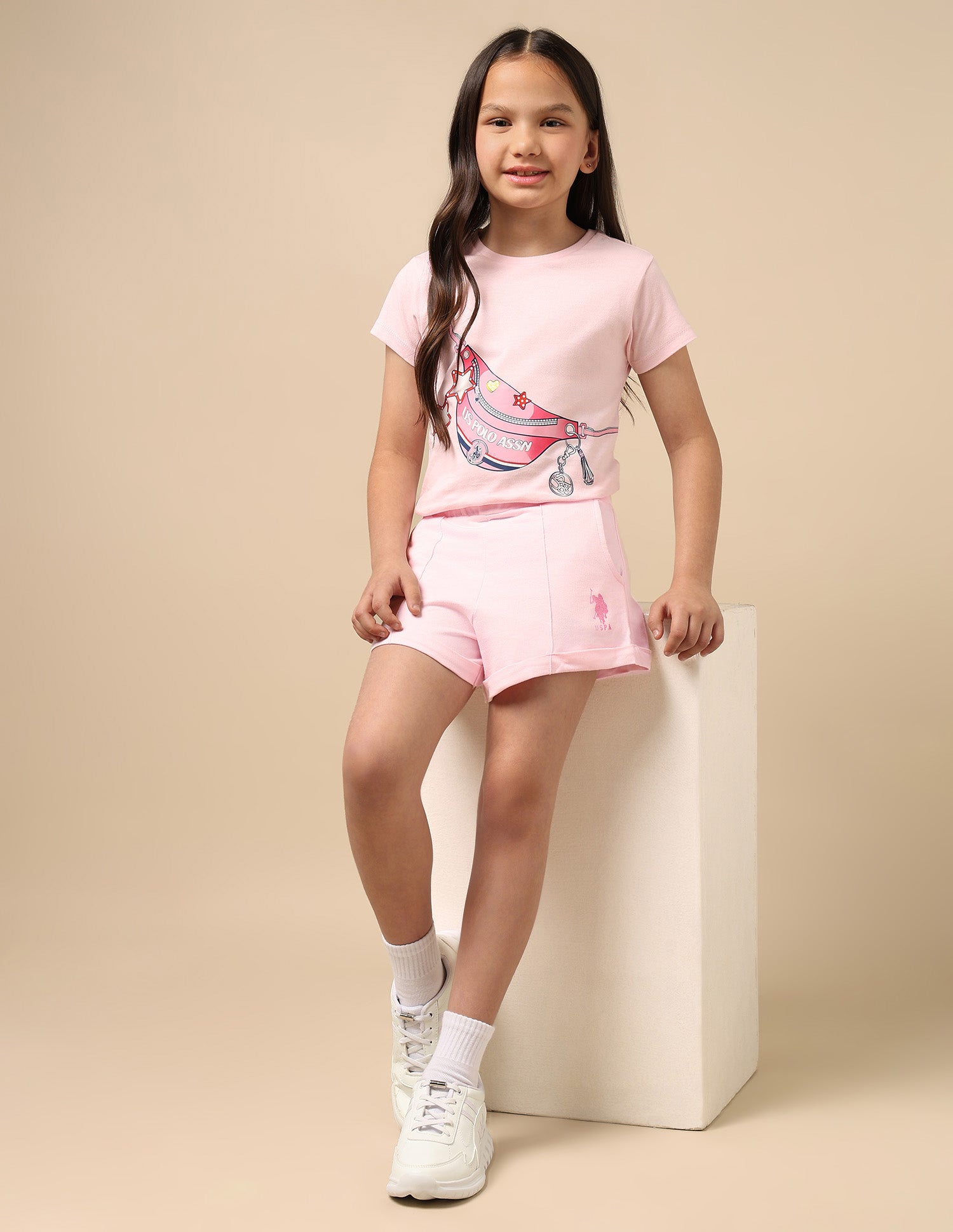 Solid Knit Coordinate Shorts Pink - U.S. POLO ASSN. | Large