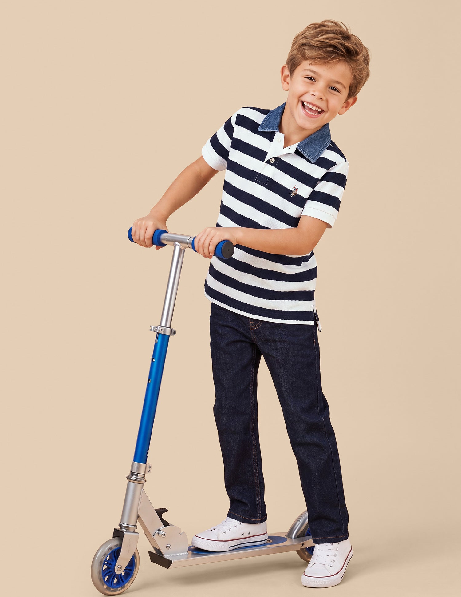 Horizontal Striped Regular Fit Polo Shirt Navy - U.S. Polo Assn. India | Large