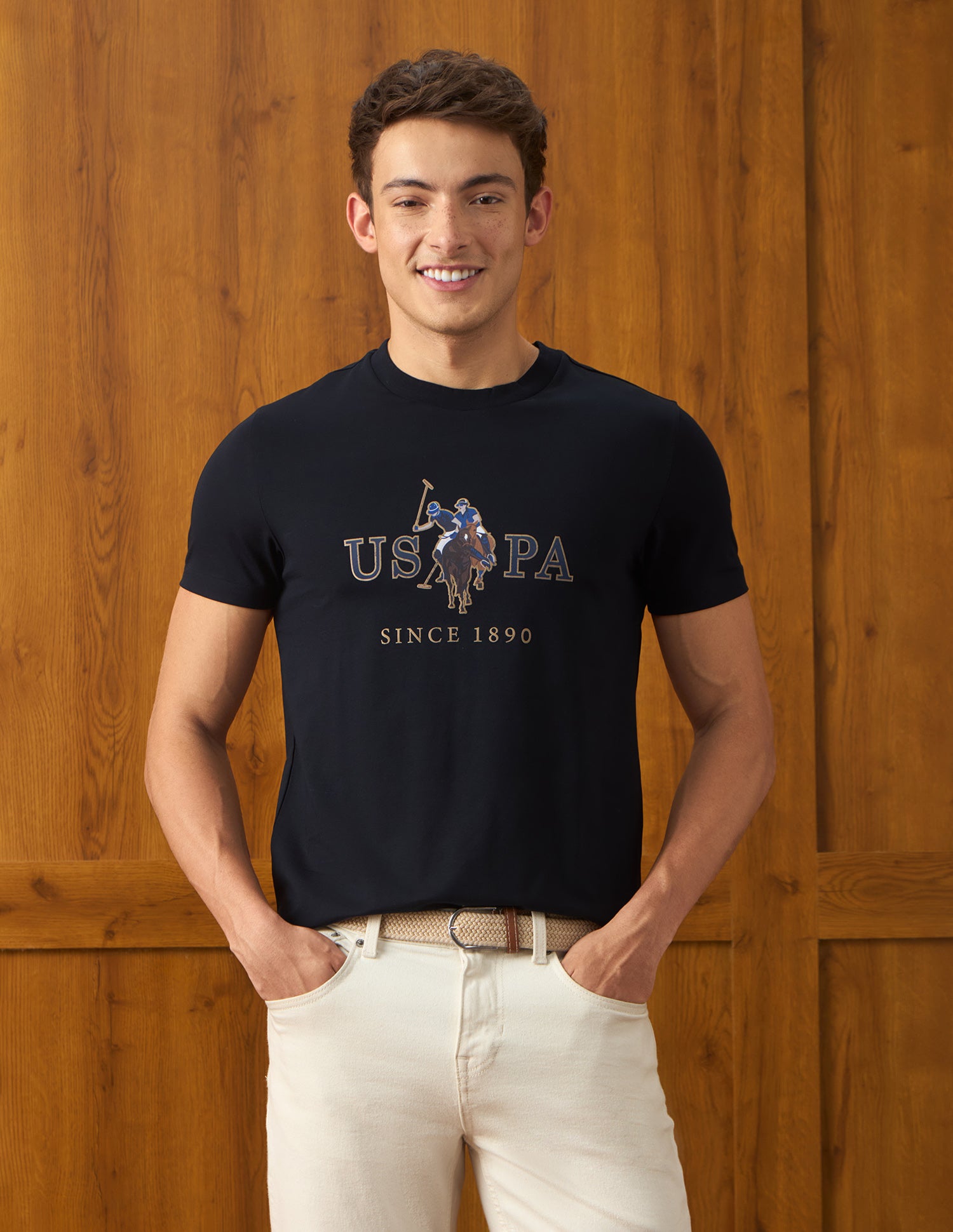 Brand Printed Slim Fit T-Shirt Navy - U.S. Polo Assn. India | Large