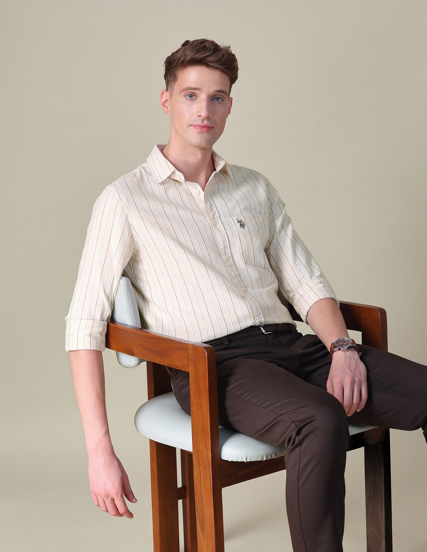 Vertical Striped Tailored Fit Shirt