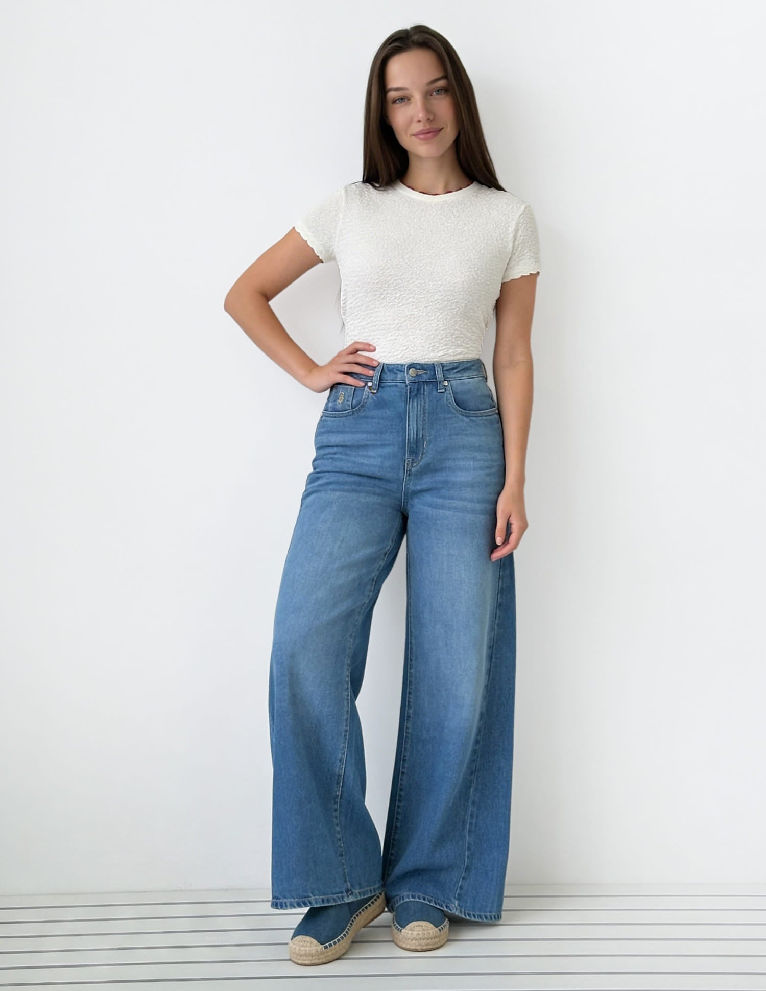 High Rise Baggy Fit Jeans Blue - U.S. Polo Assn. India | Large