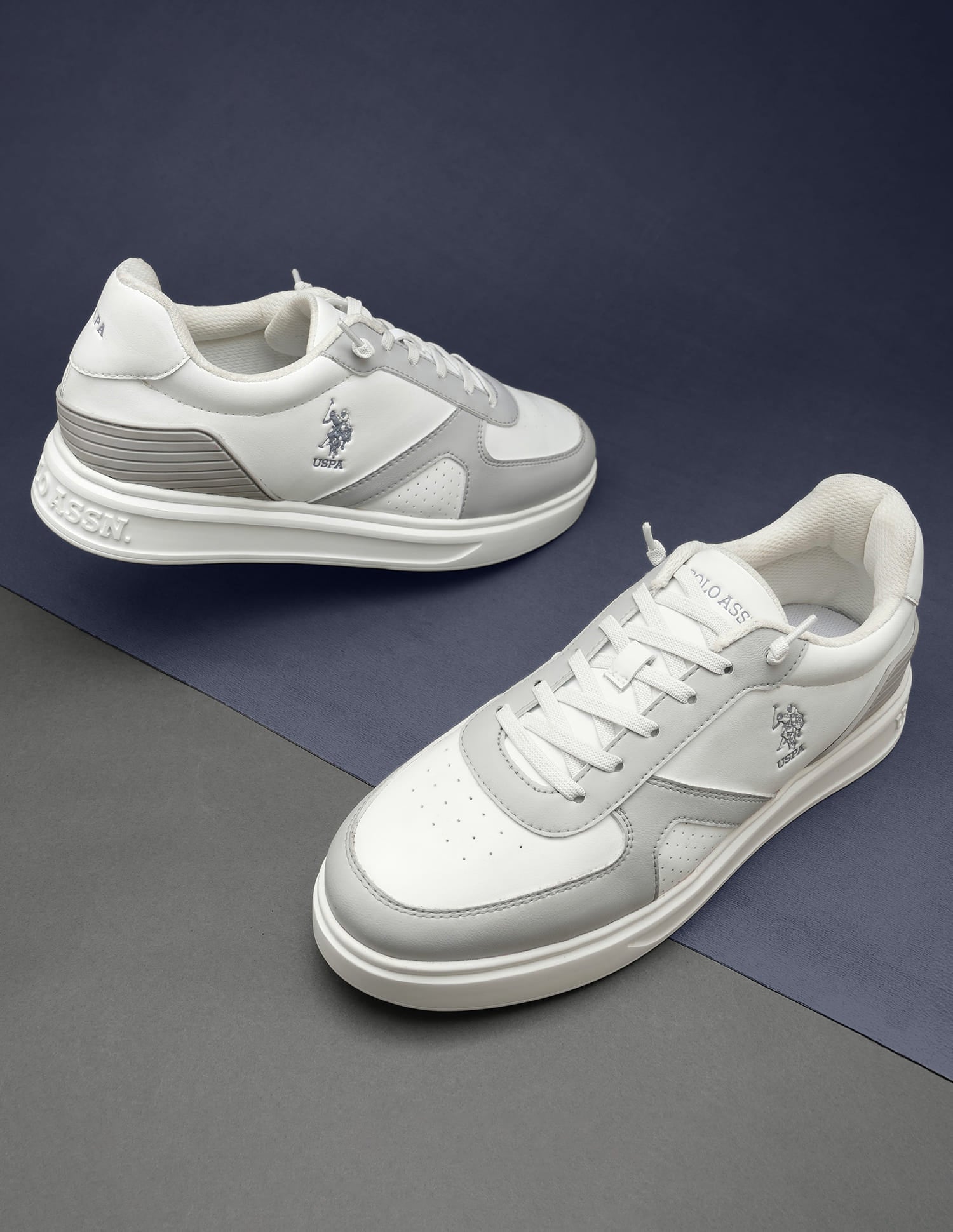Men Nebo Colourblocked Sneakers Grey - U.S. Polo Assn. India | Large